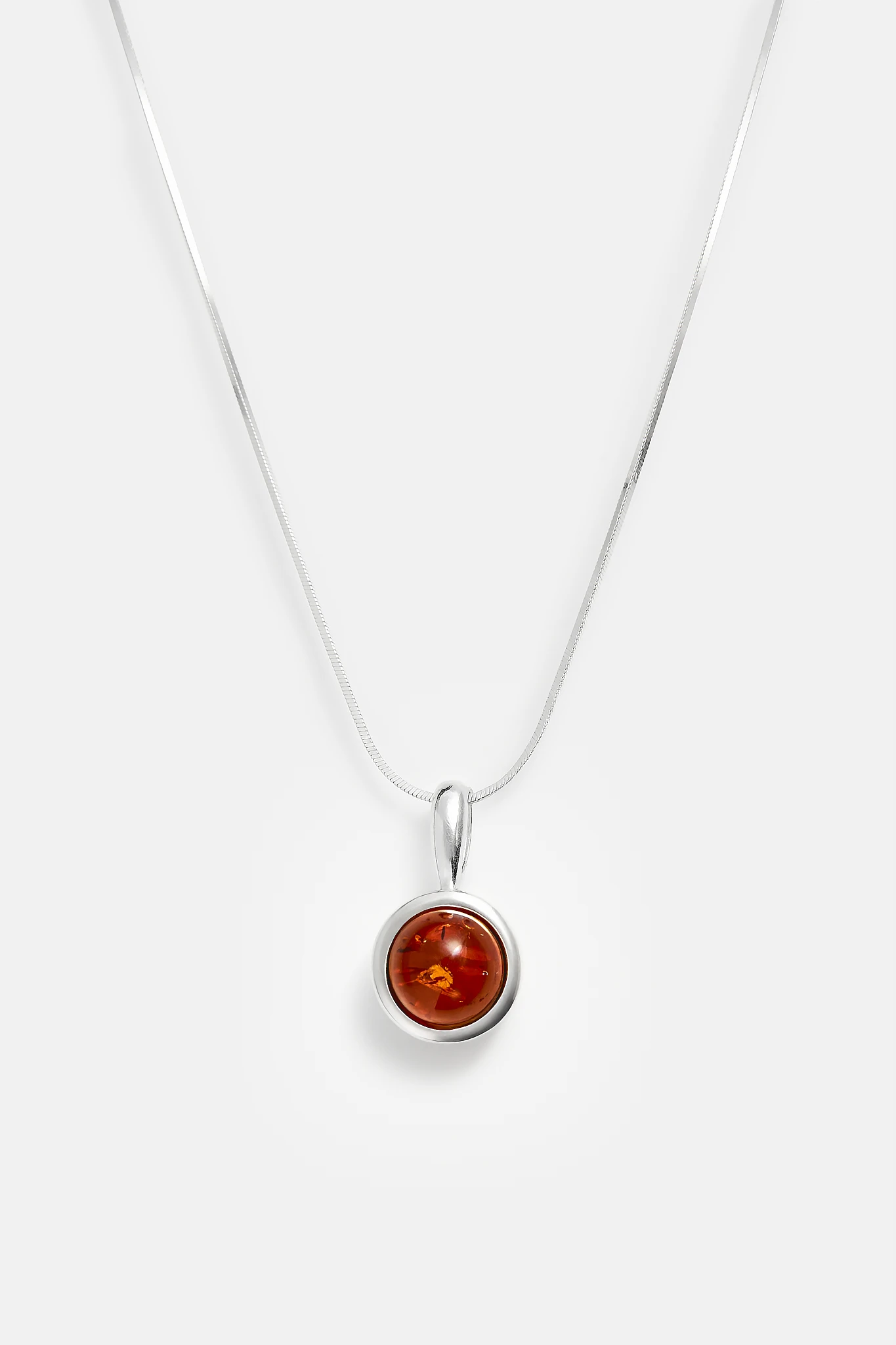 Thumbnail of Grace necklace in silver with cognac amber