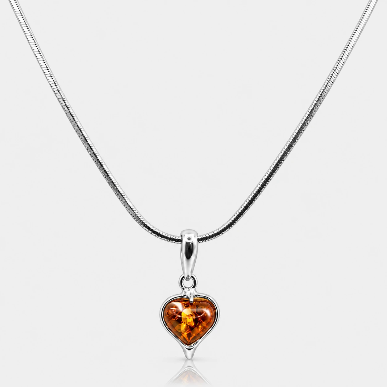 Amber heart necklace
