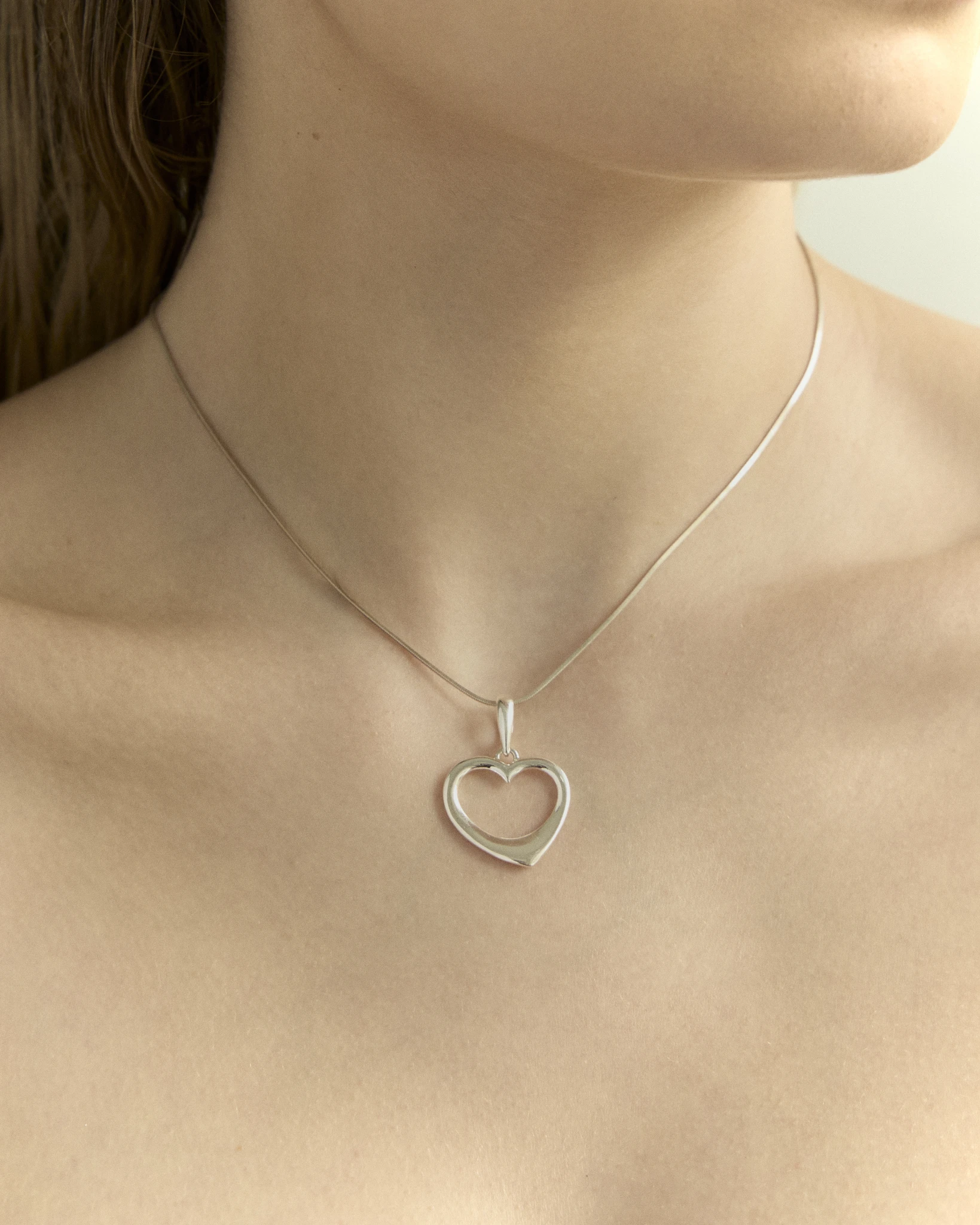 Heart necklace - silver