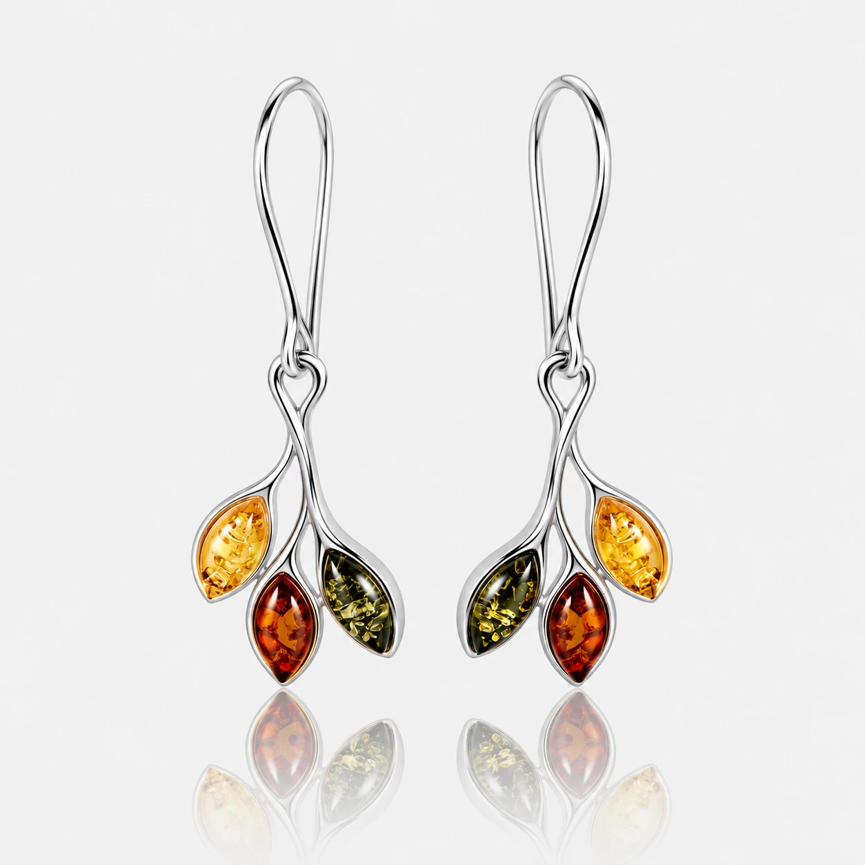 Honey silver earrings