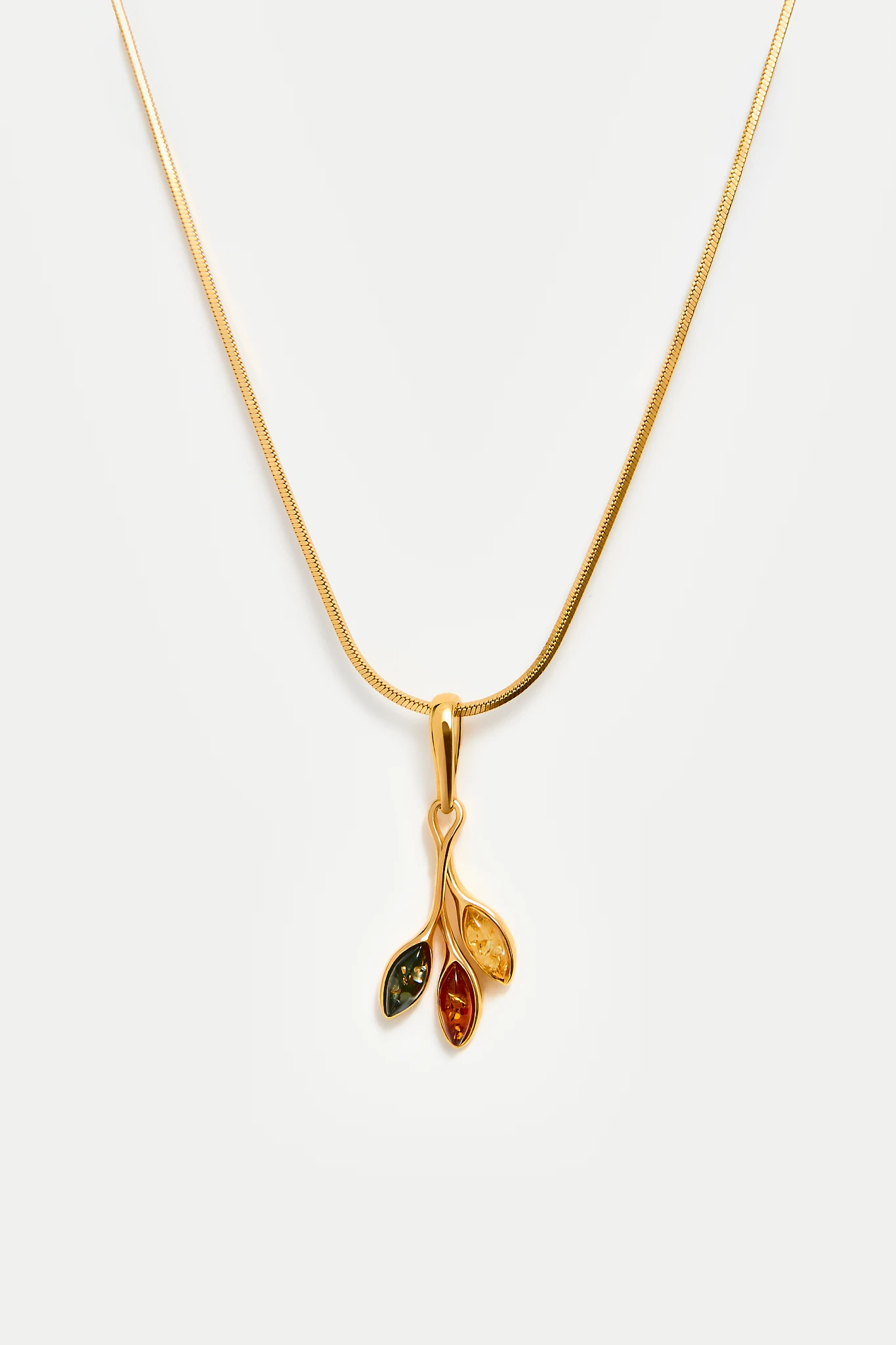 Honey gold necklace with amber
