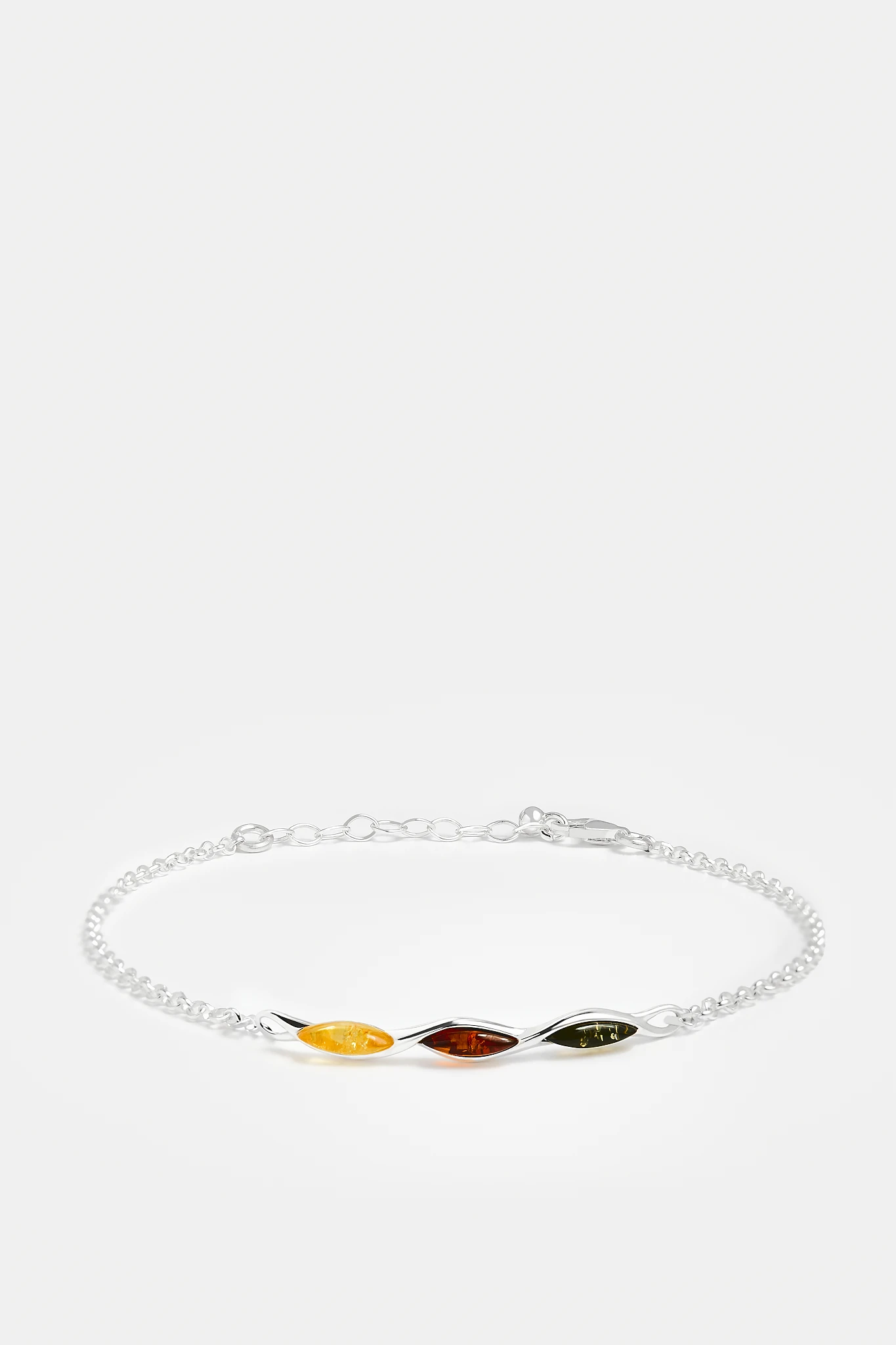 Honey silver bracelet with amber