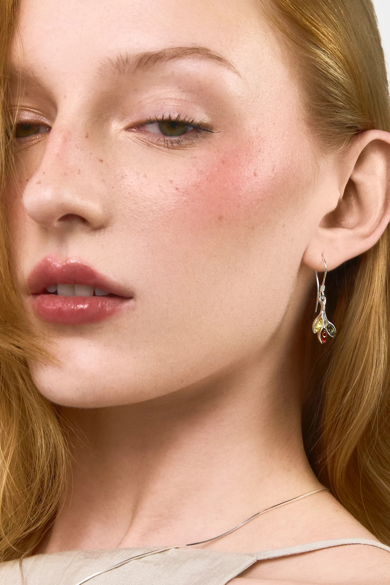 Honey silver earrings