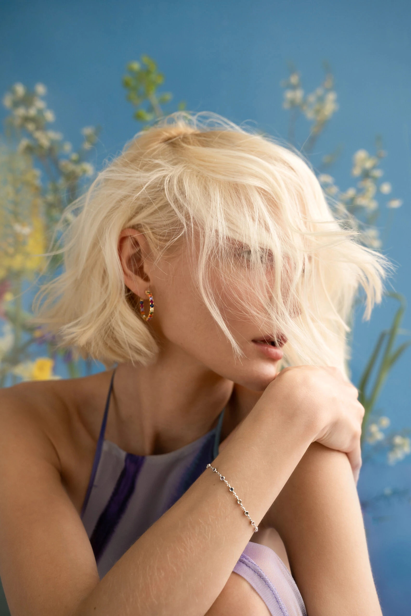 Thumbnail of Hoop earrings rainbow 26 mm