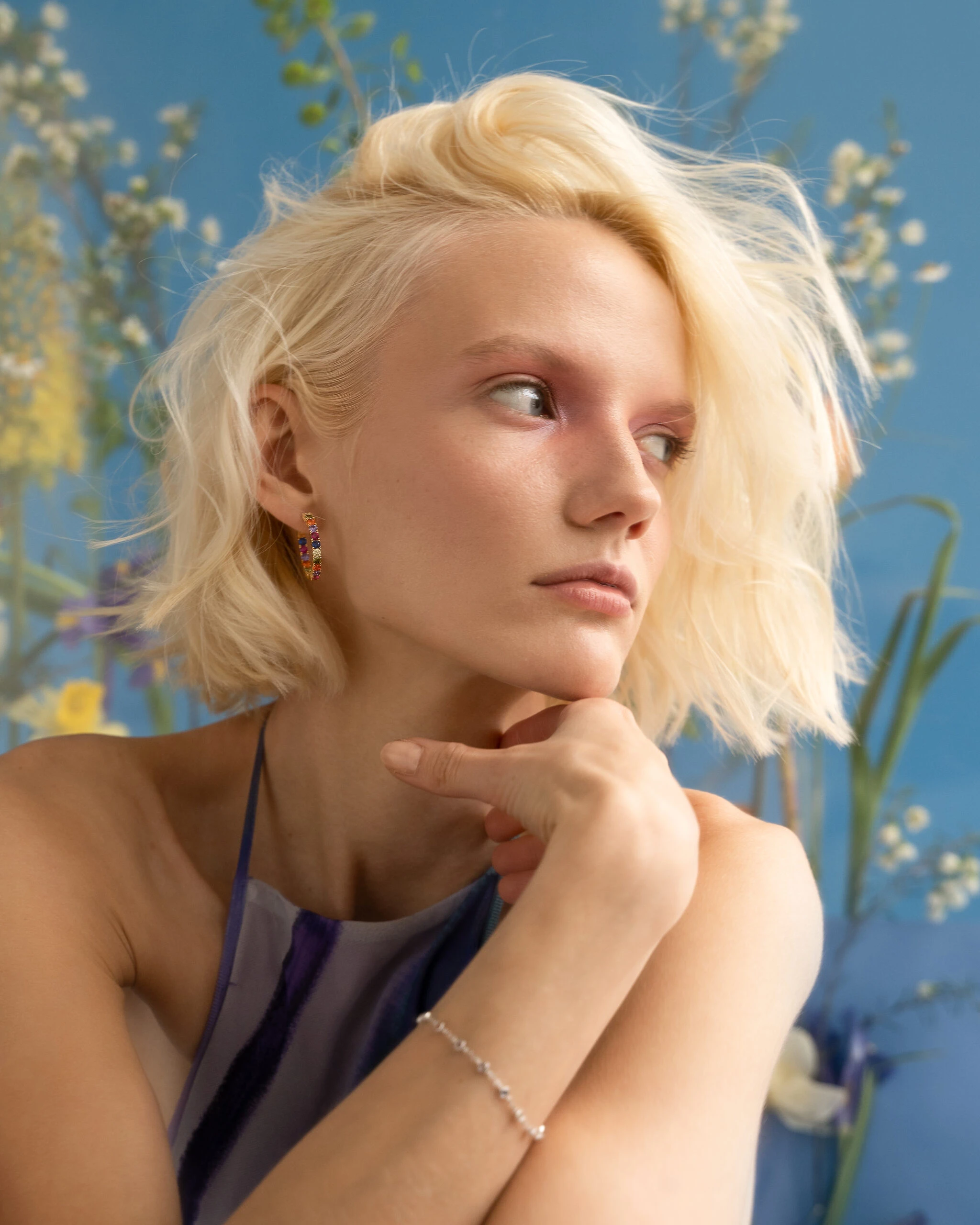 Thumbnail of Hoop earrings rainbow 26 mm