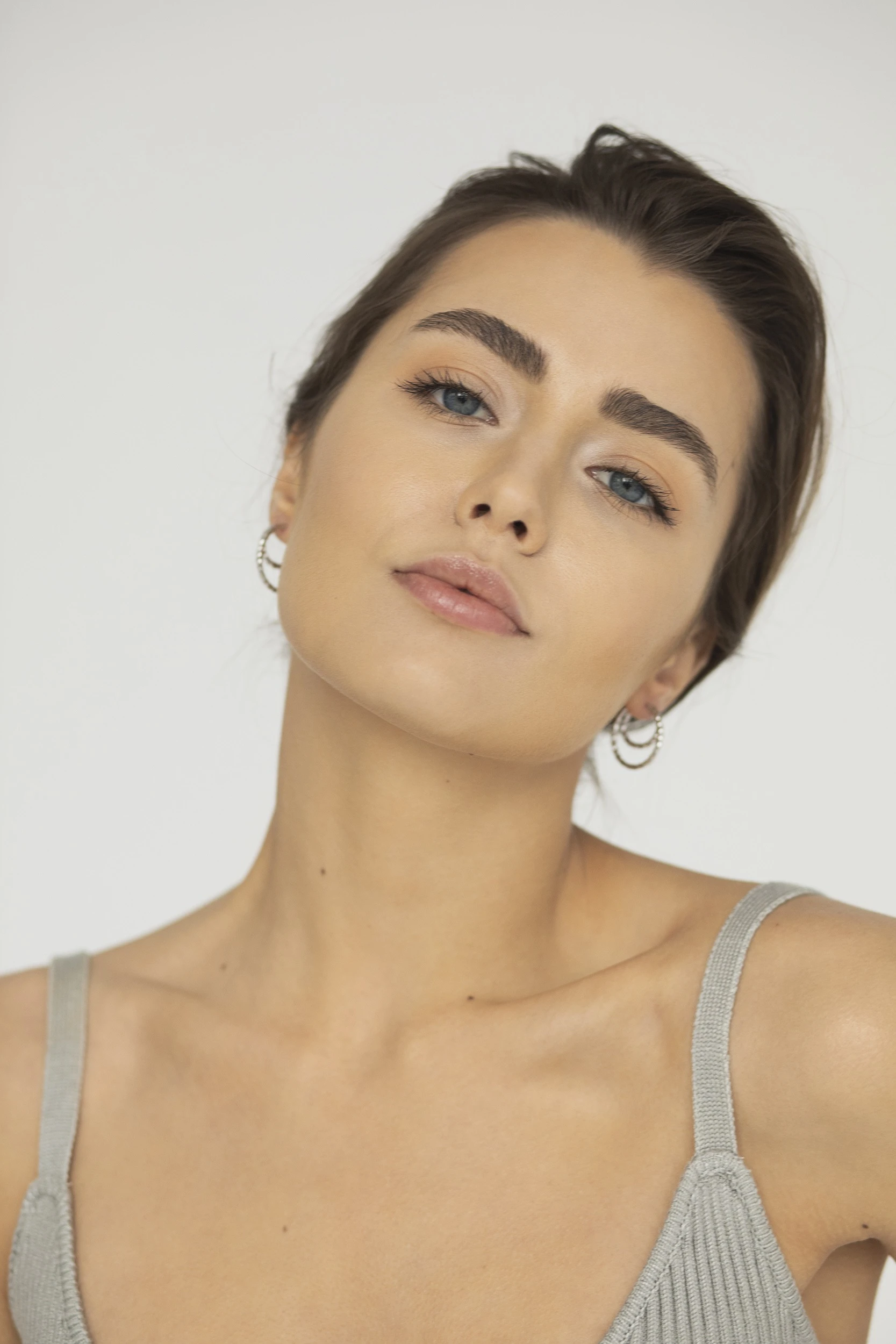 Thumbnail of Hoop earrings twisted-silver 24mm