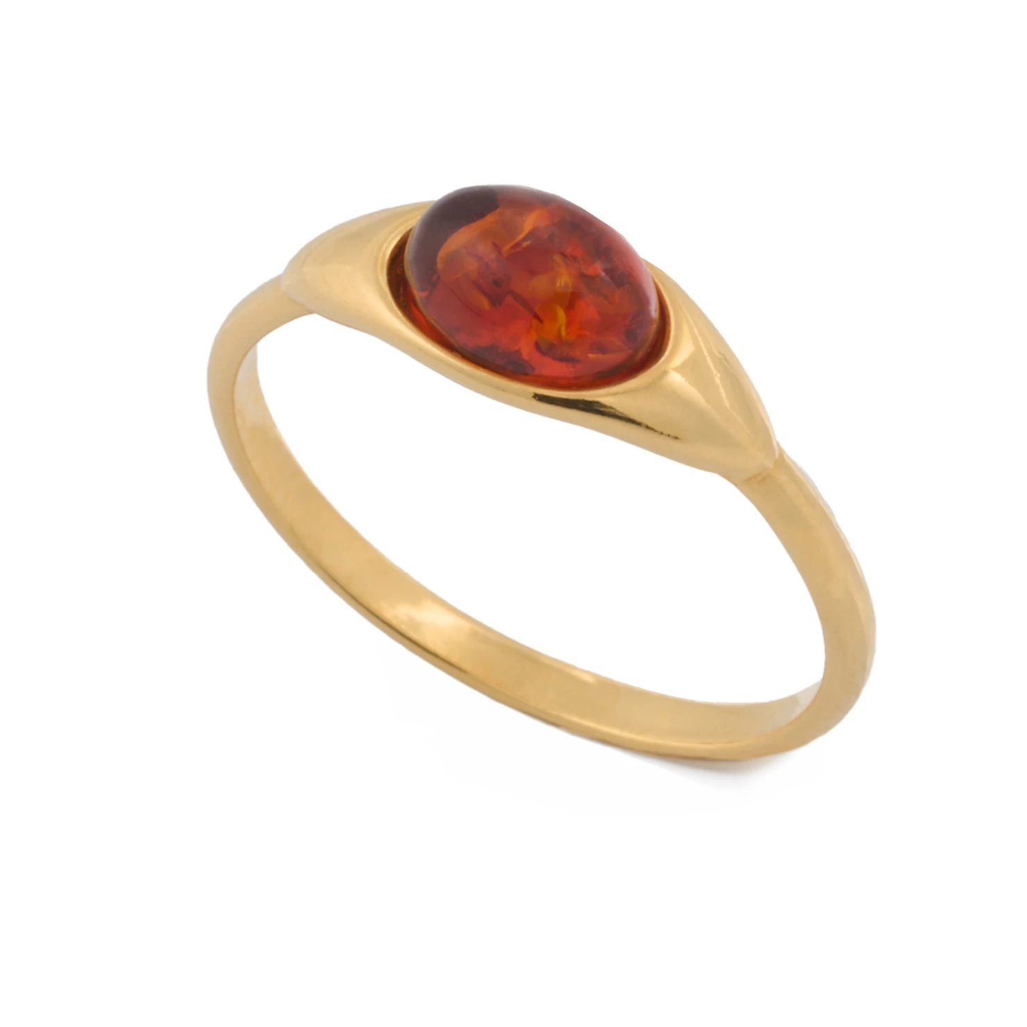 Miniatyrbild av Ines ring i guld med bärnsten