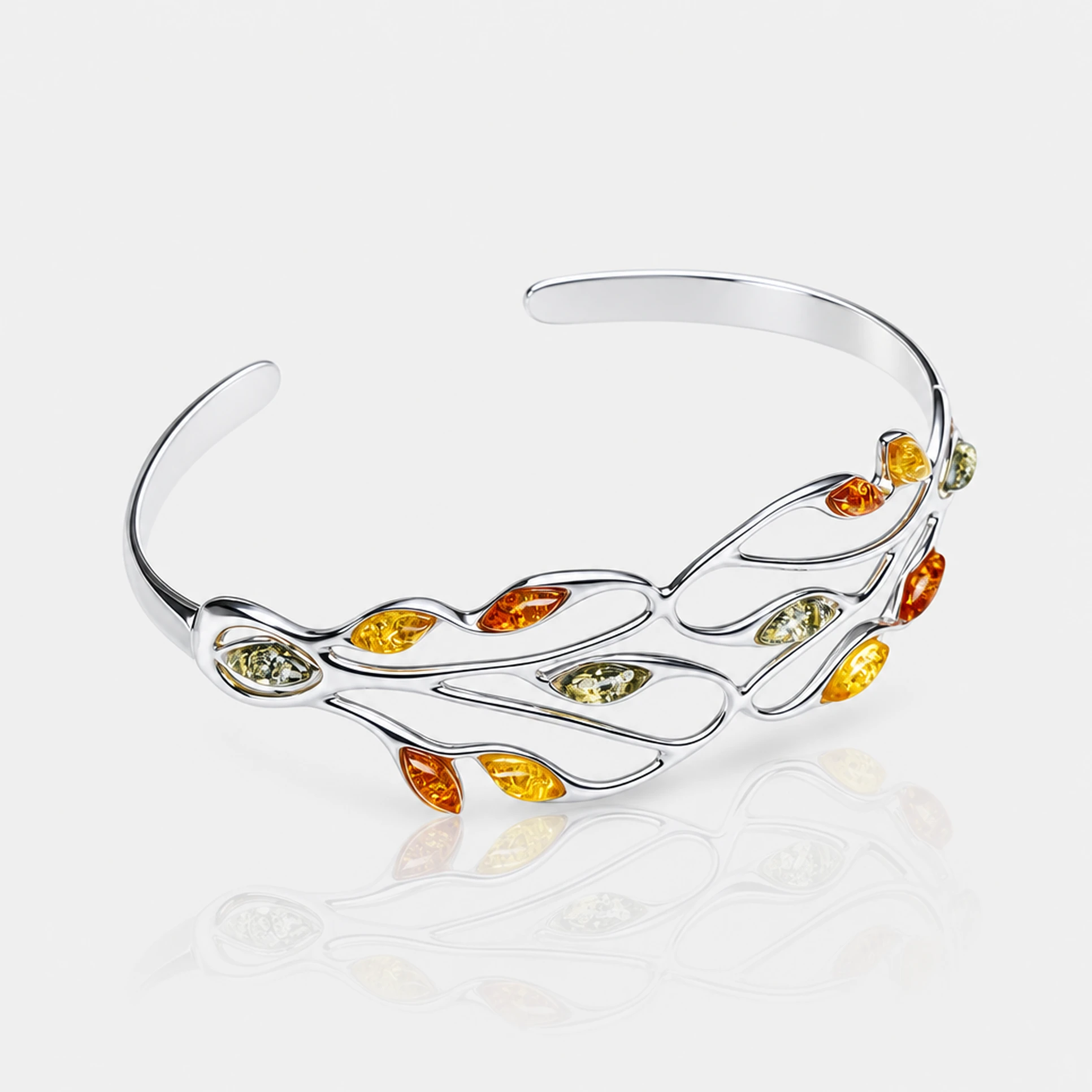 Blatt versilbertes Armreif