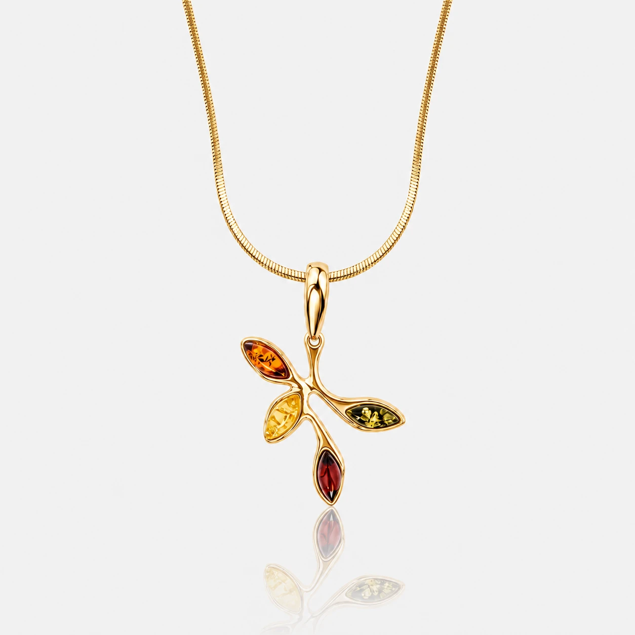 Blatt vergoldete Halskette S