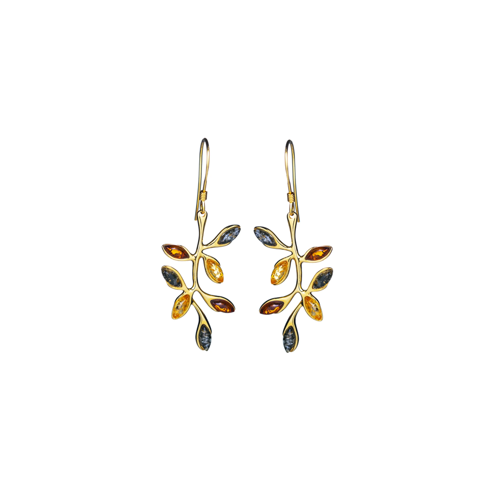 Leaf gold earrings L
