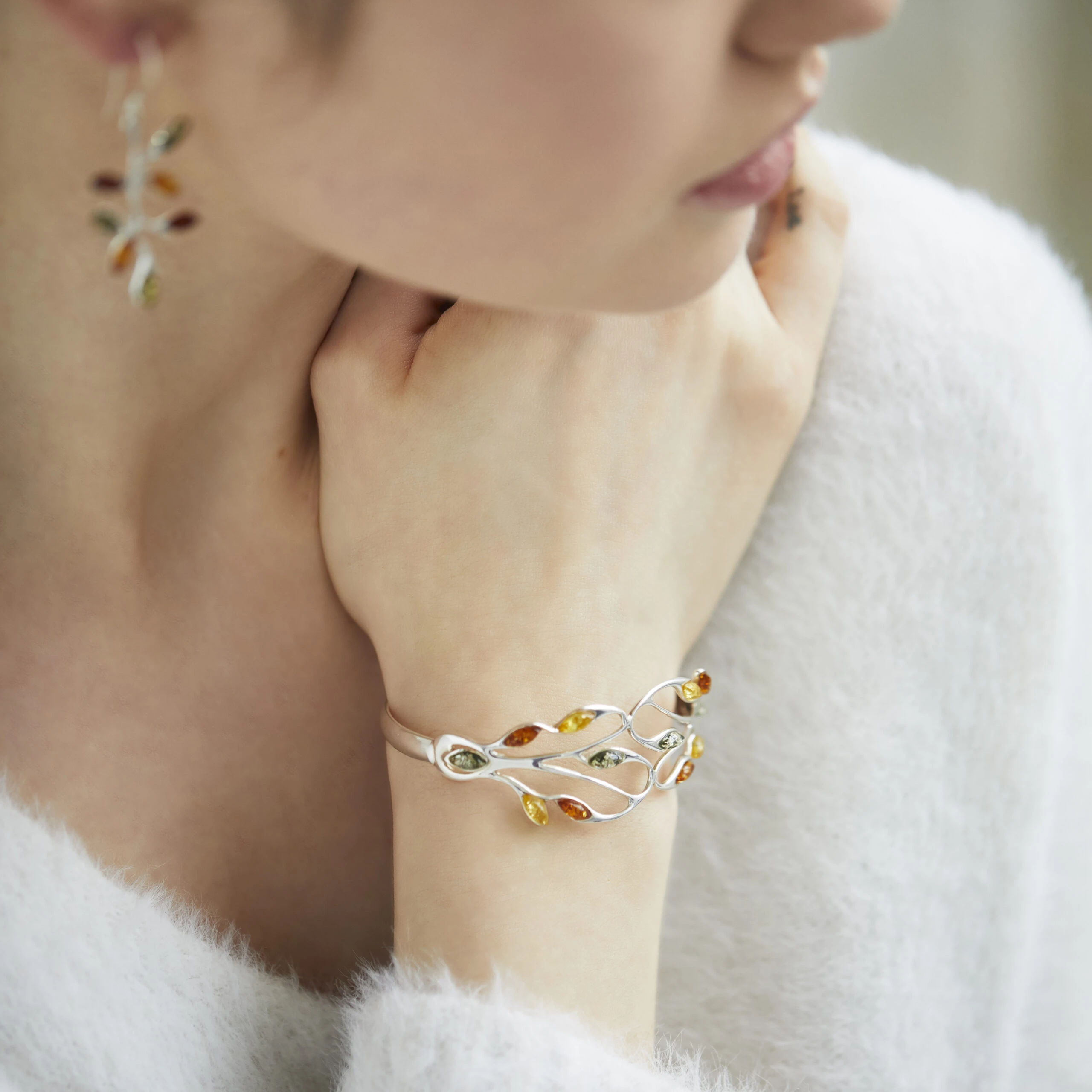 Thumbnail of Leaf silver cuff bracelet