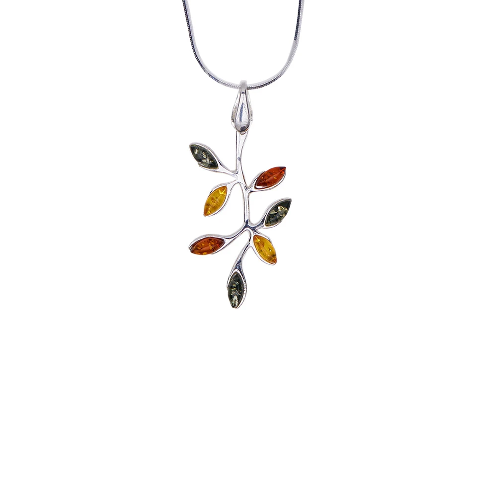 Thumbnail of Leaf silver necklace L