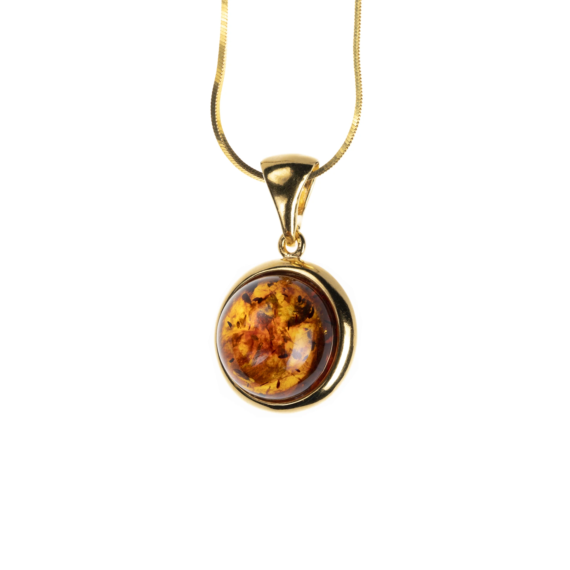 Thumbnail of Luna necklace in gold with amber