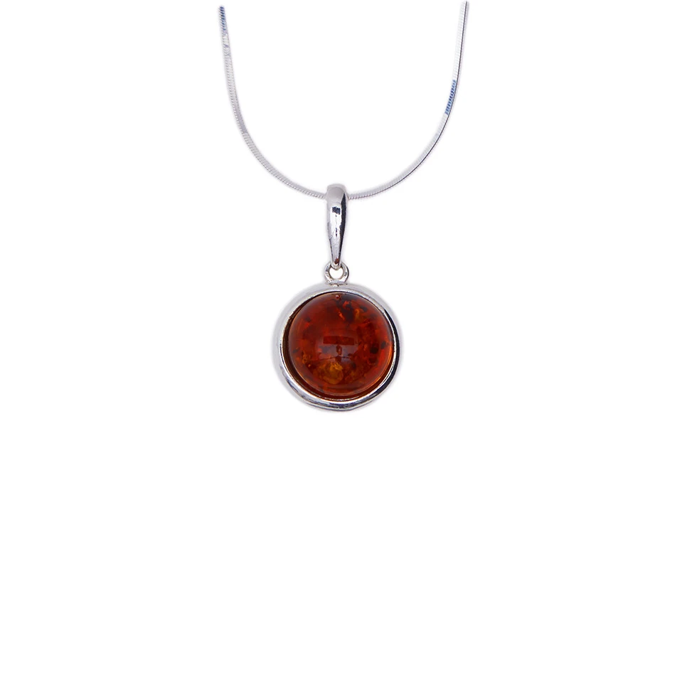 Thumbnail of Luna necklace in silver with amber