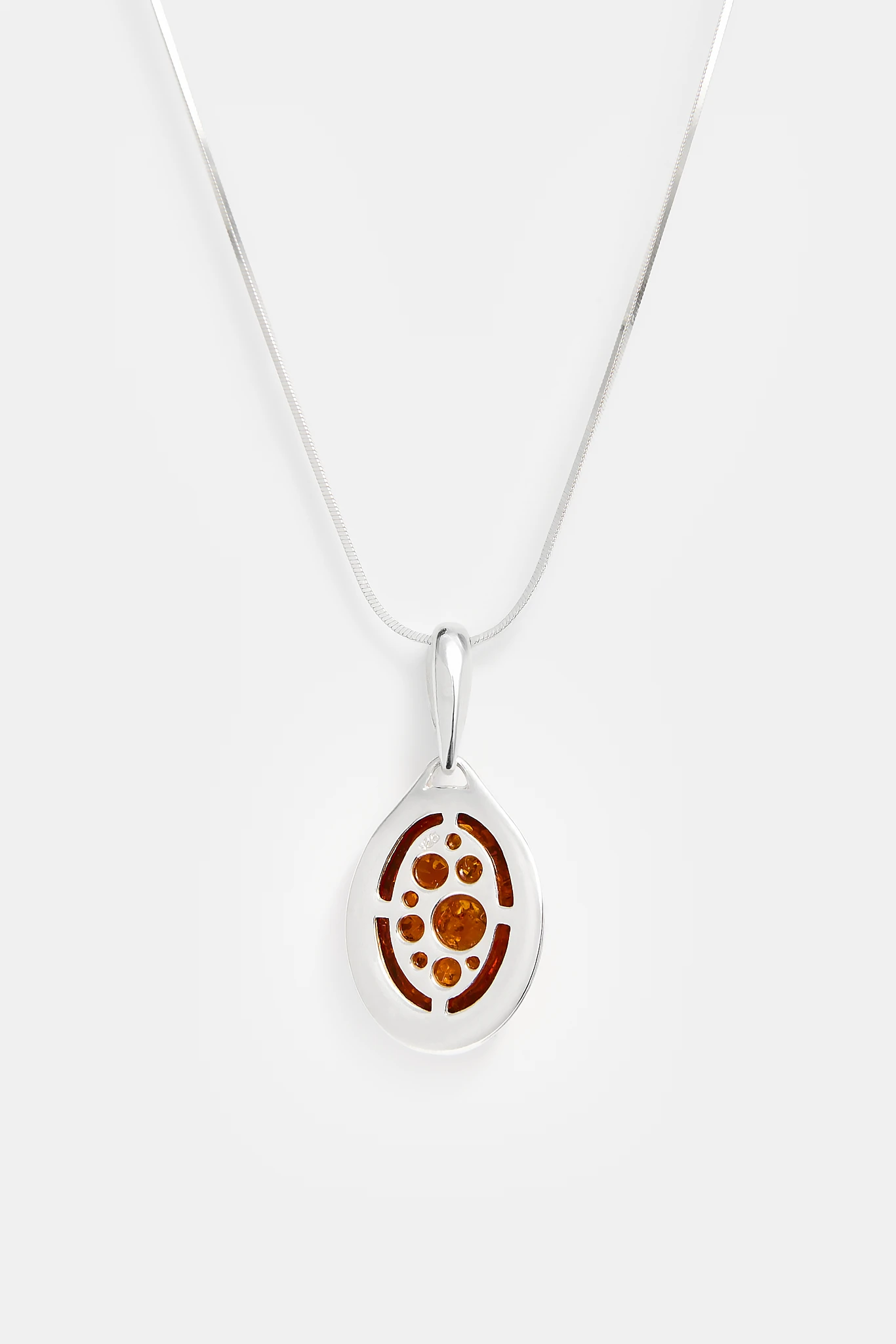 Thumbnail of Marie necklace in silver with amber