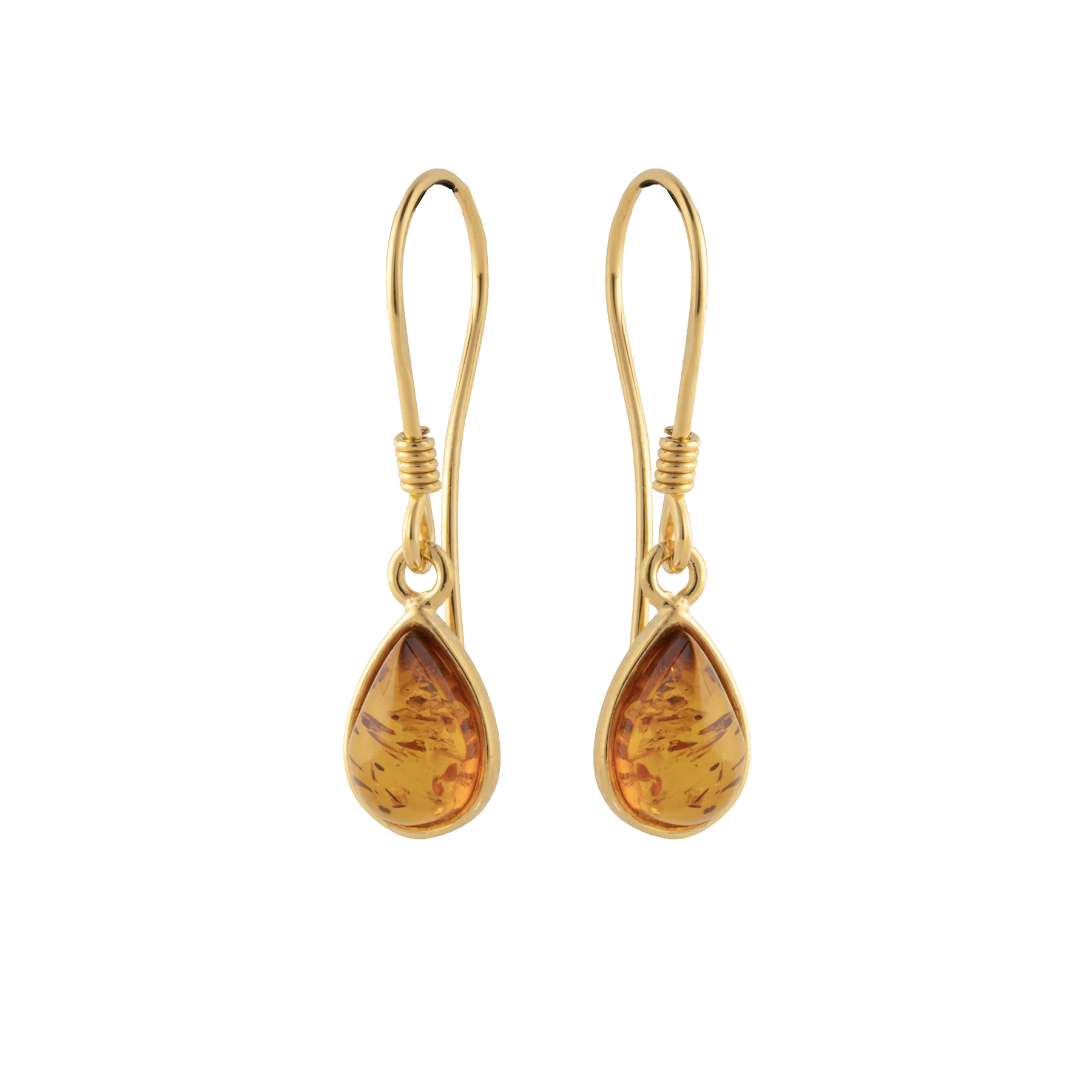 Thumbnail of Merci gold earrings with cognac amber