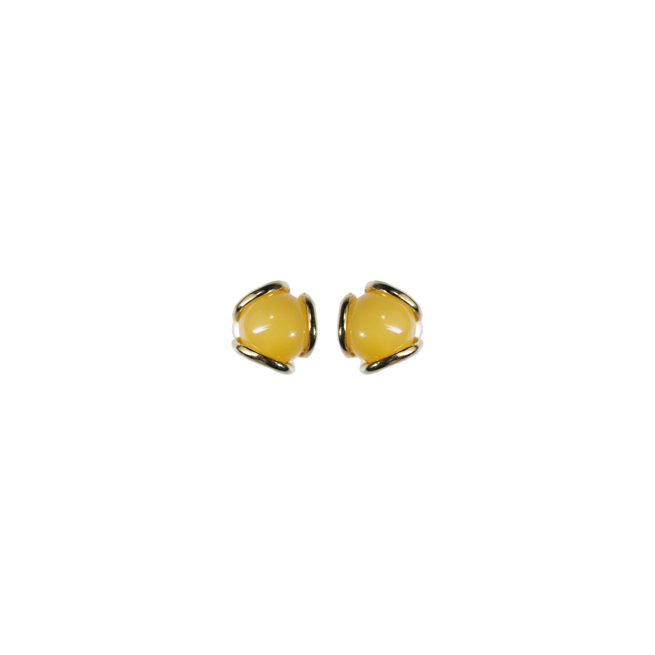 Milky amber stud earrings