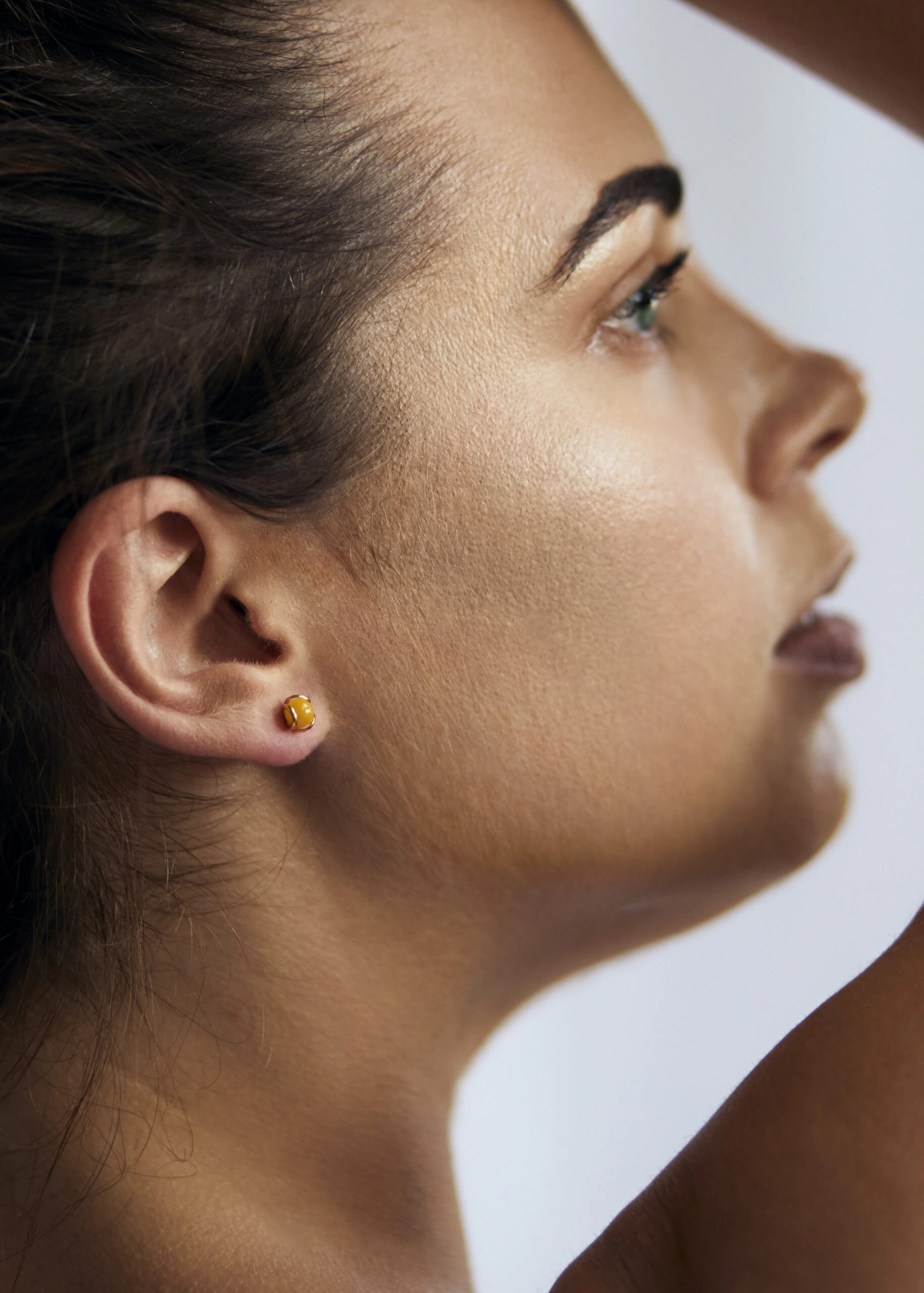 Thumbnail of Milky amber stud earrings