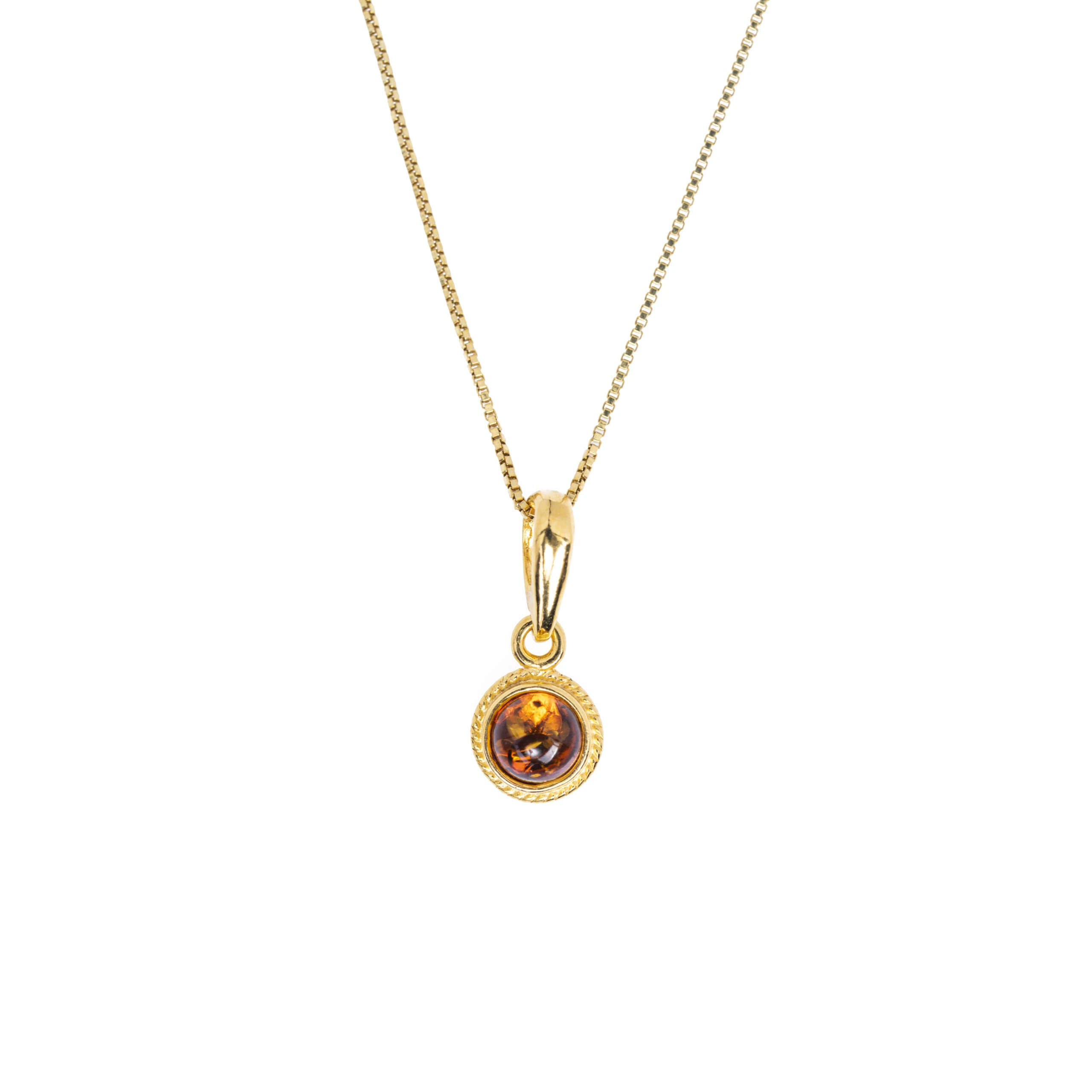 Mini necklace in gold with amber