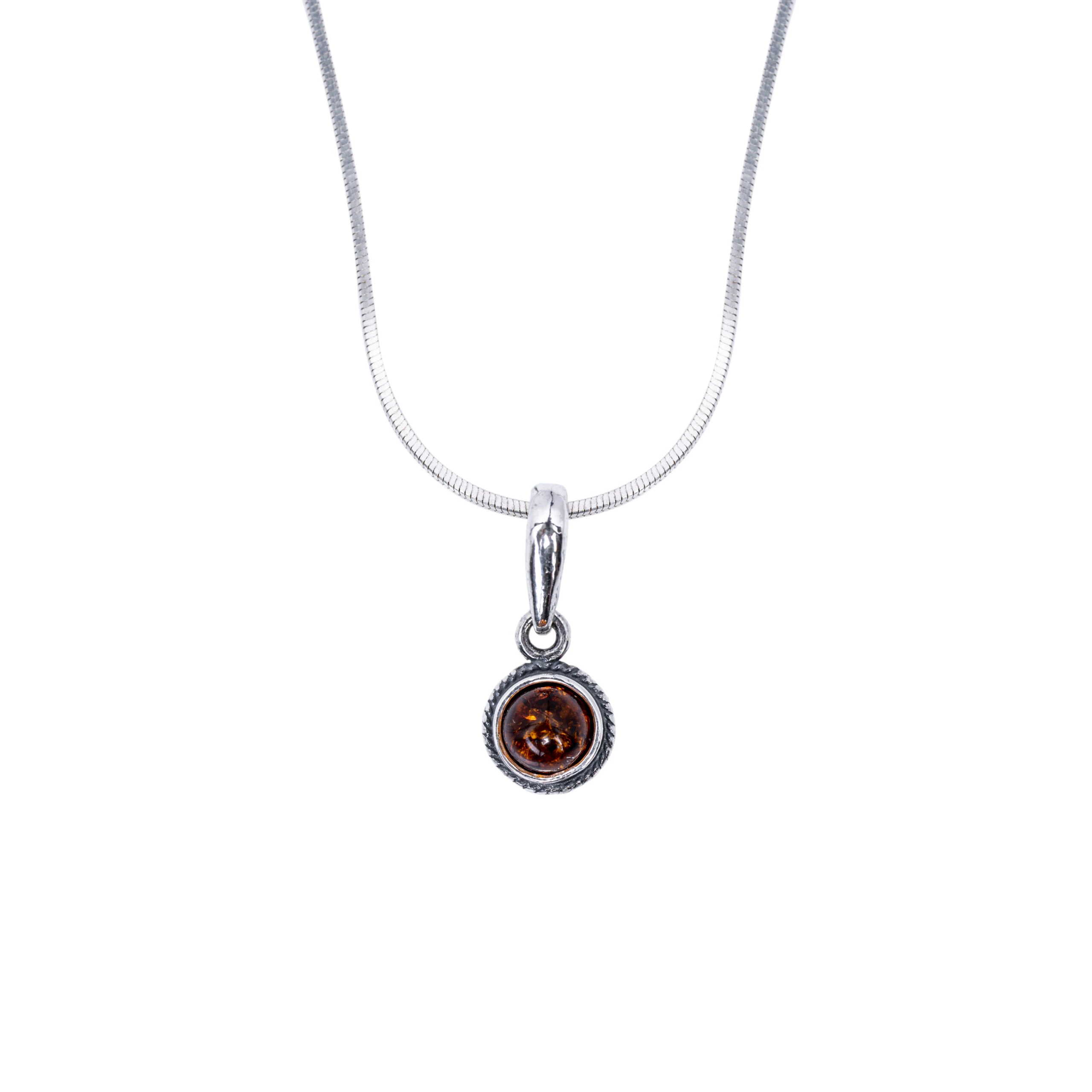 Thumbnail of Mini necklace in silver with amber