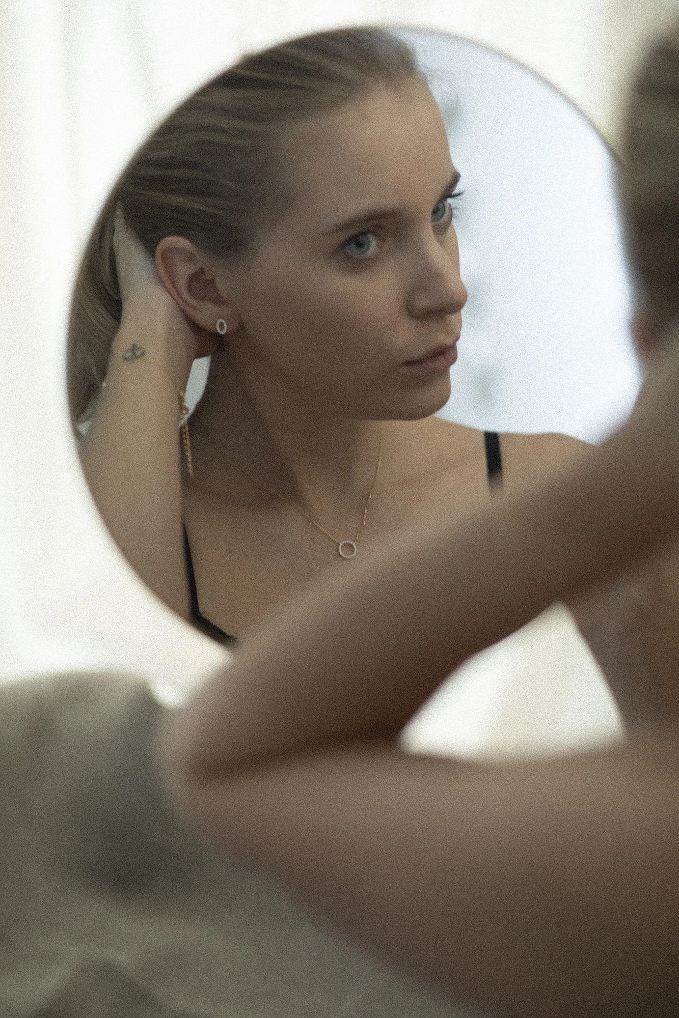 Thumbnail of Pave circle gold necklace