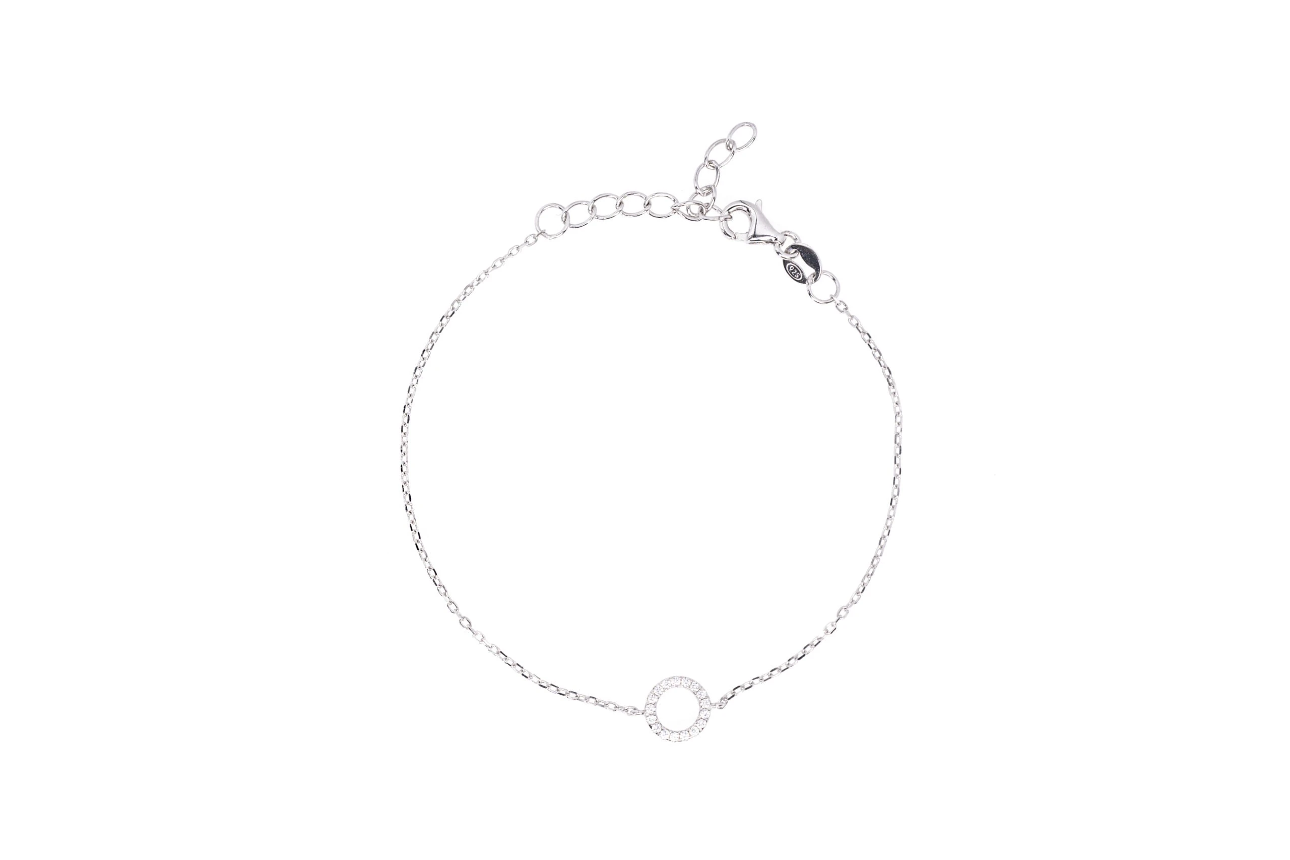 Pave cirkel silverarmband