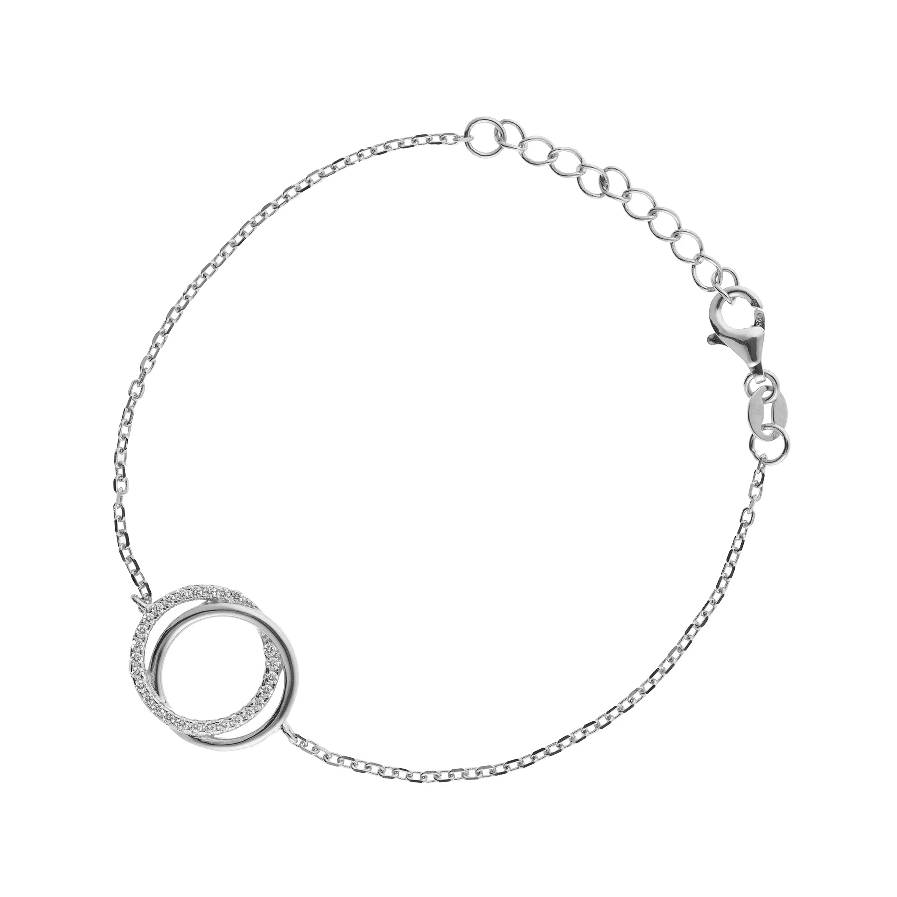Thumbnail of Pave duo circle silver bracelet