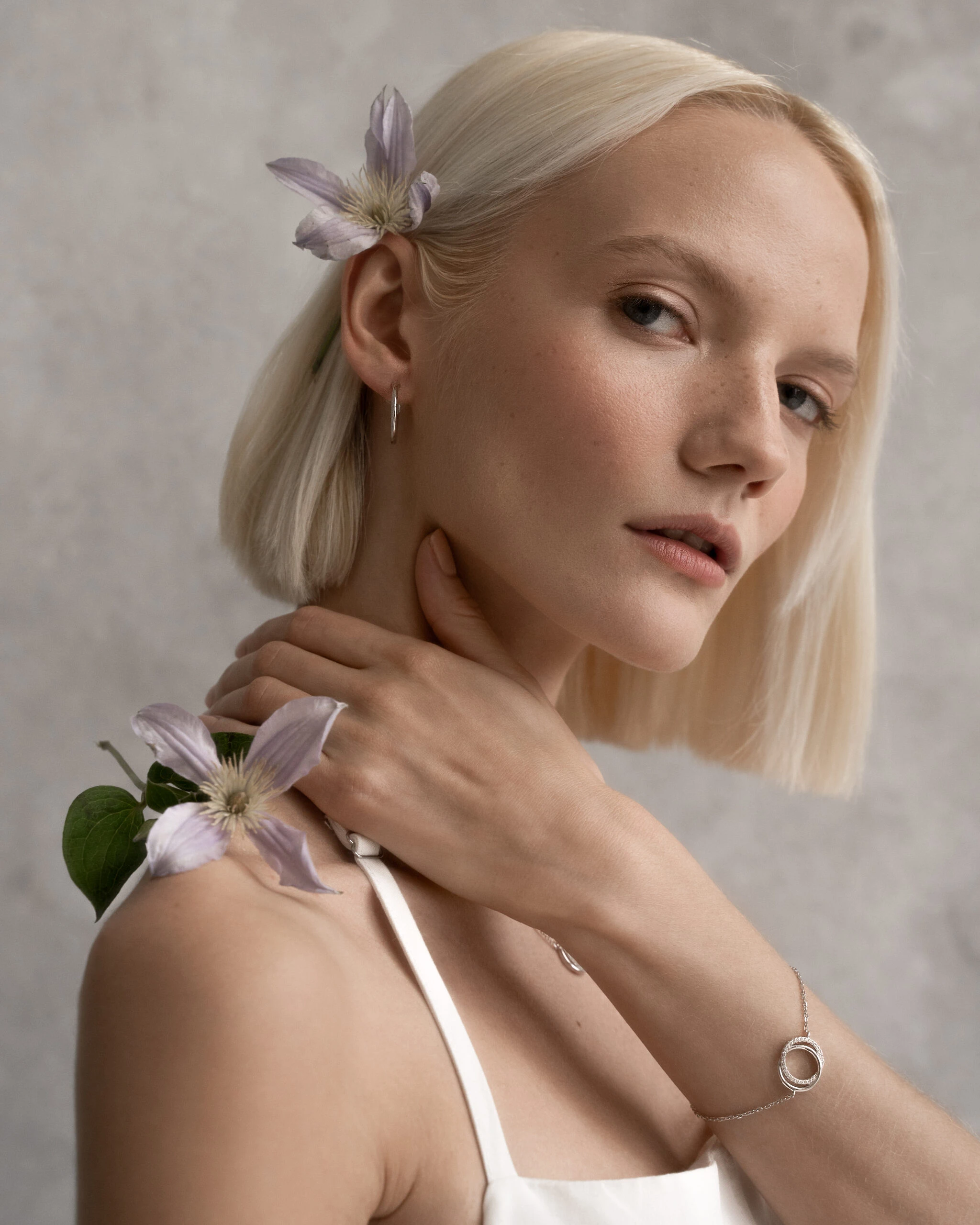 Thumbnail of Pave duo circle silver bracelet