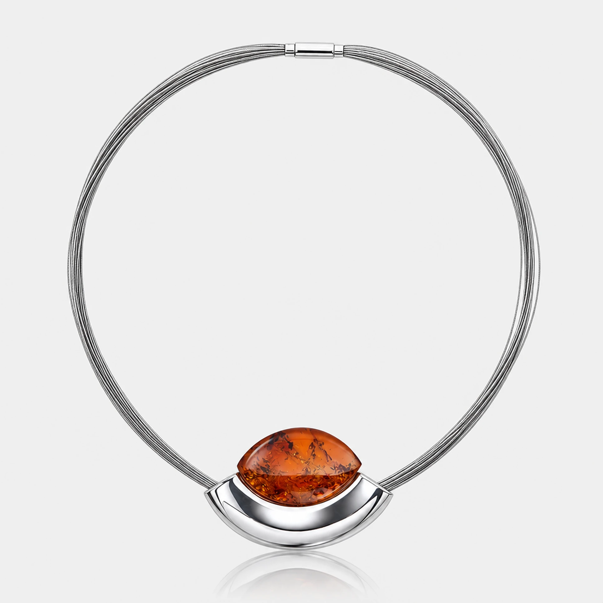 Forma necklace, Silver, Amber, Amber necklaces