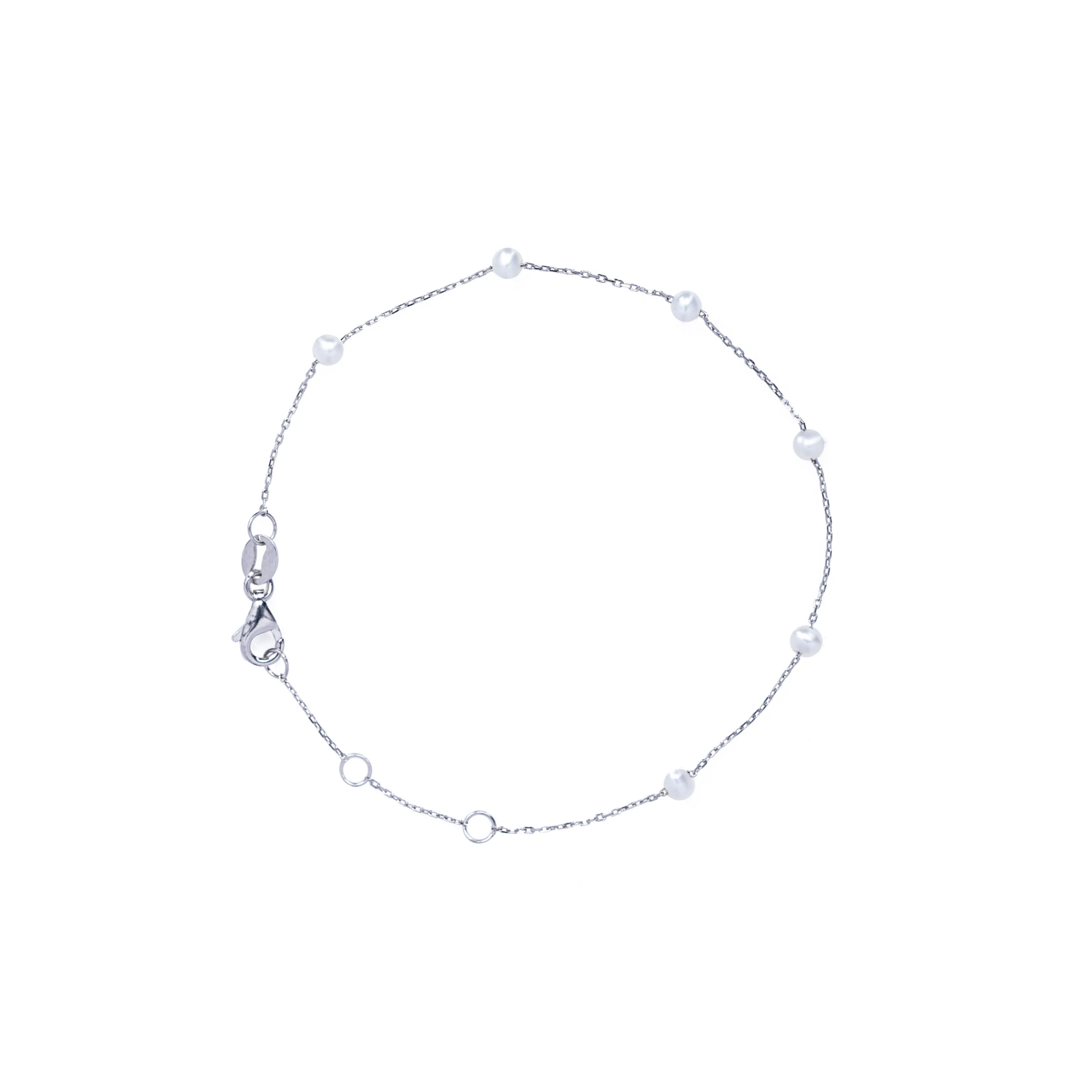 Silverarmband med sötvattenspärlor