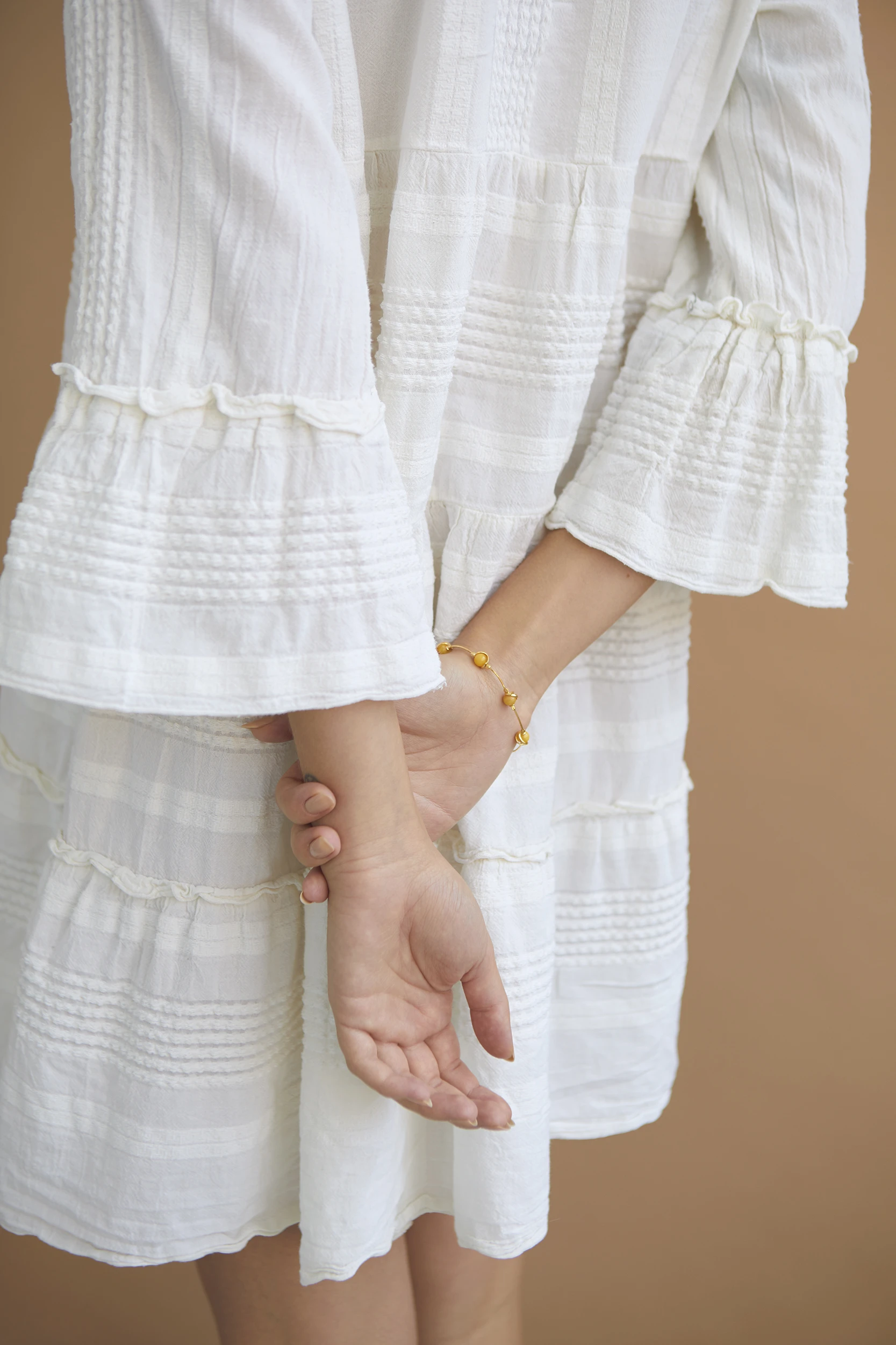 Sophia gold bracelet with milky amber