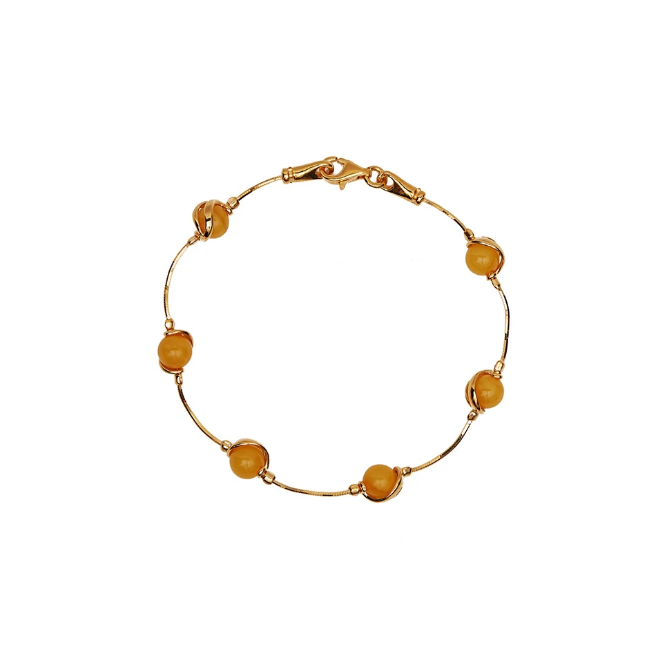Thumbnail of Sophia gold bracelet with milky amber