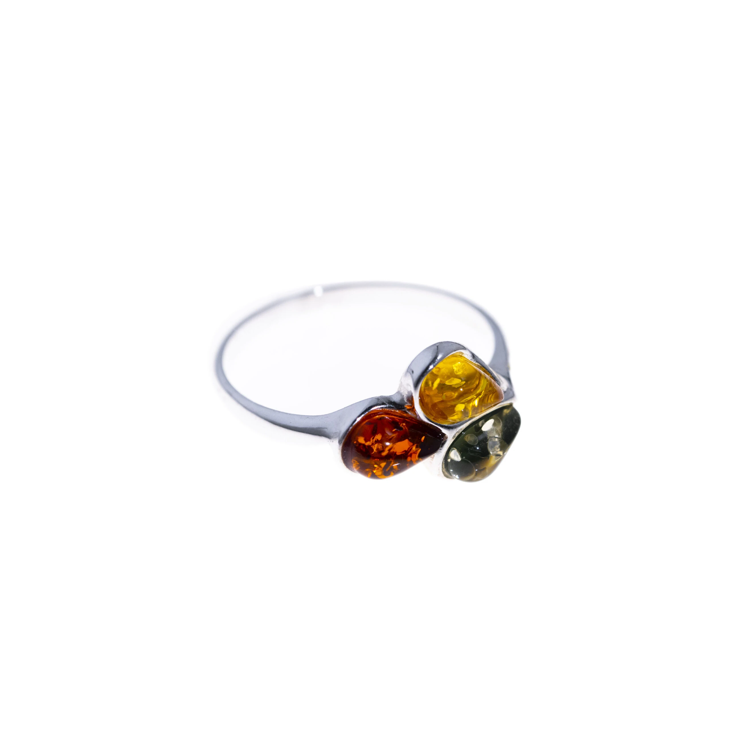 Thumbnail of Trio silver amber ring