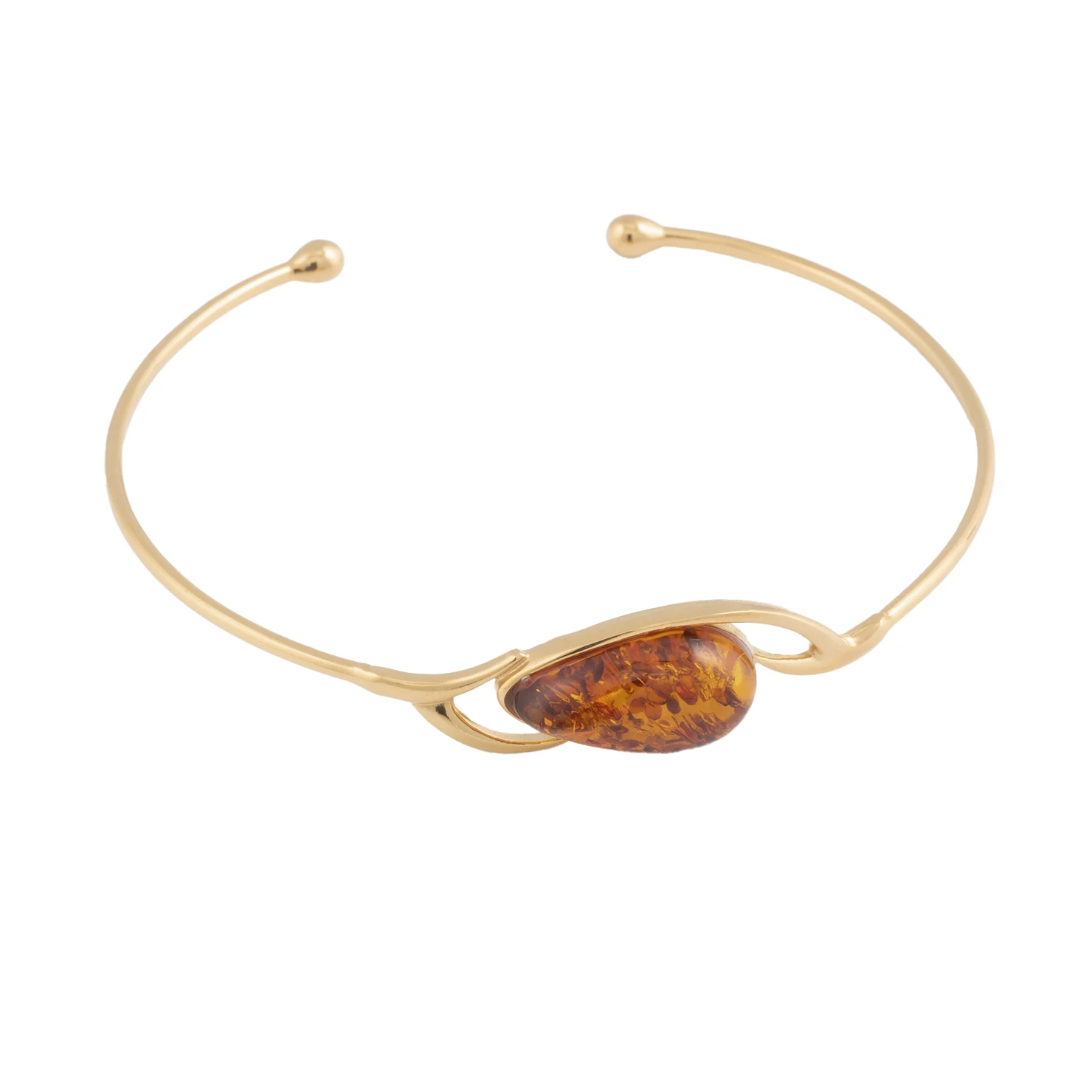 Victoria cuff armband med cognac bärnsten.