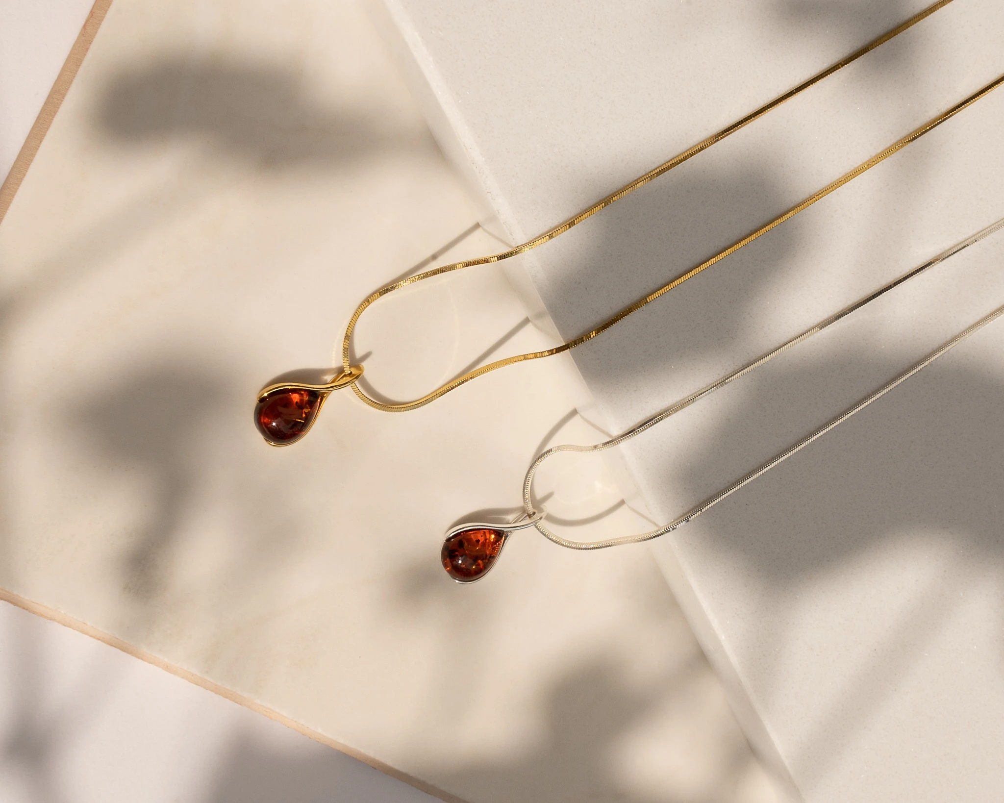 Thumbnail of Victoria necklace with cognac amber