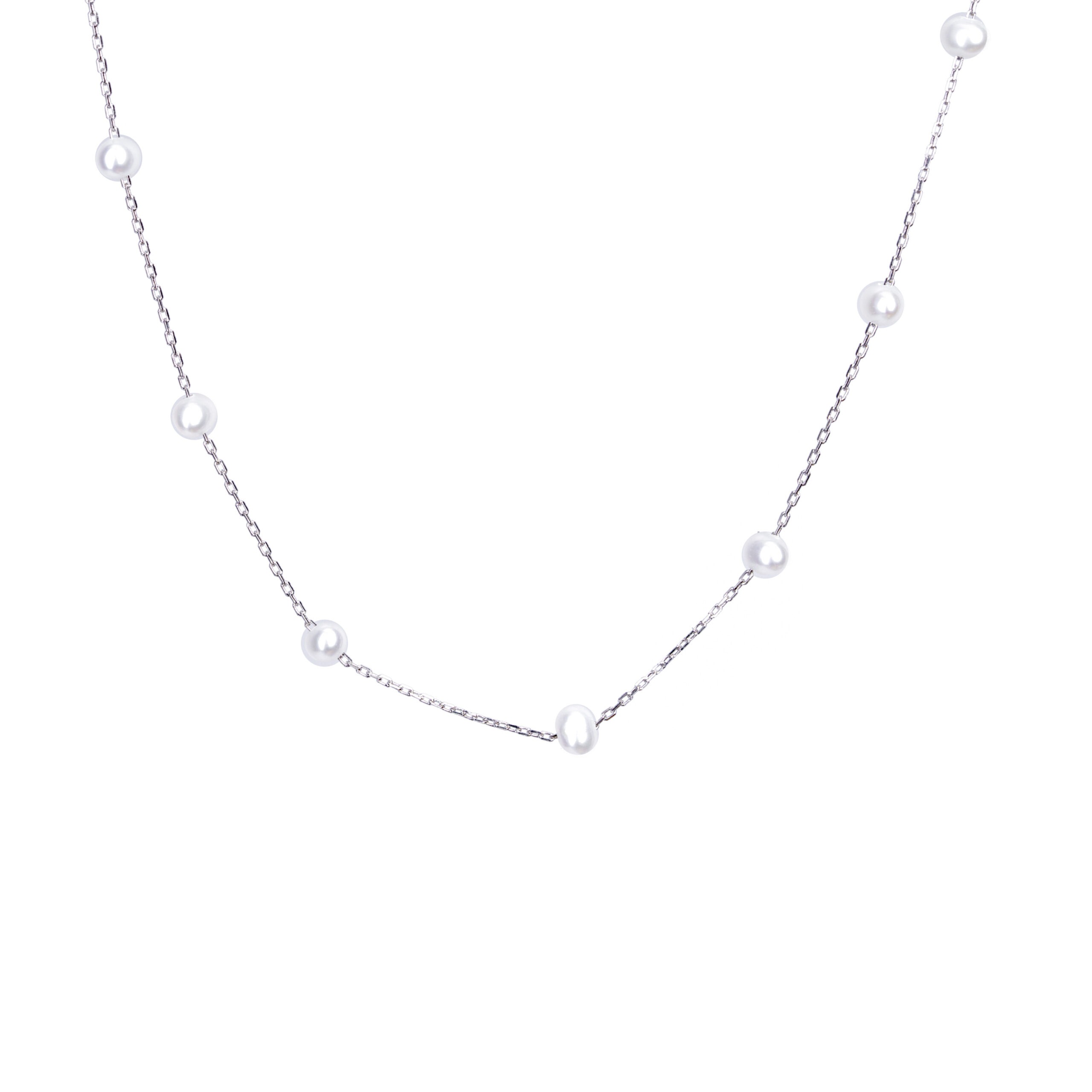 Thumbnail of Silver necklace with freshwater pearls