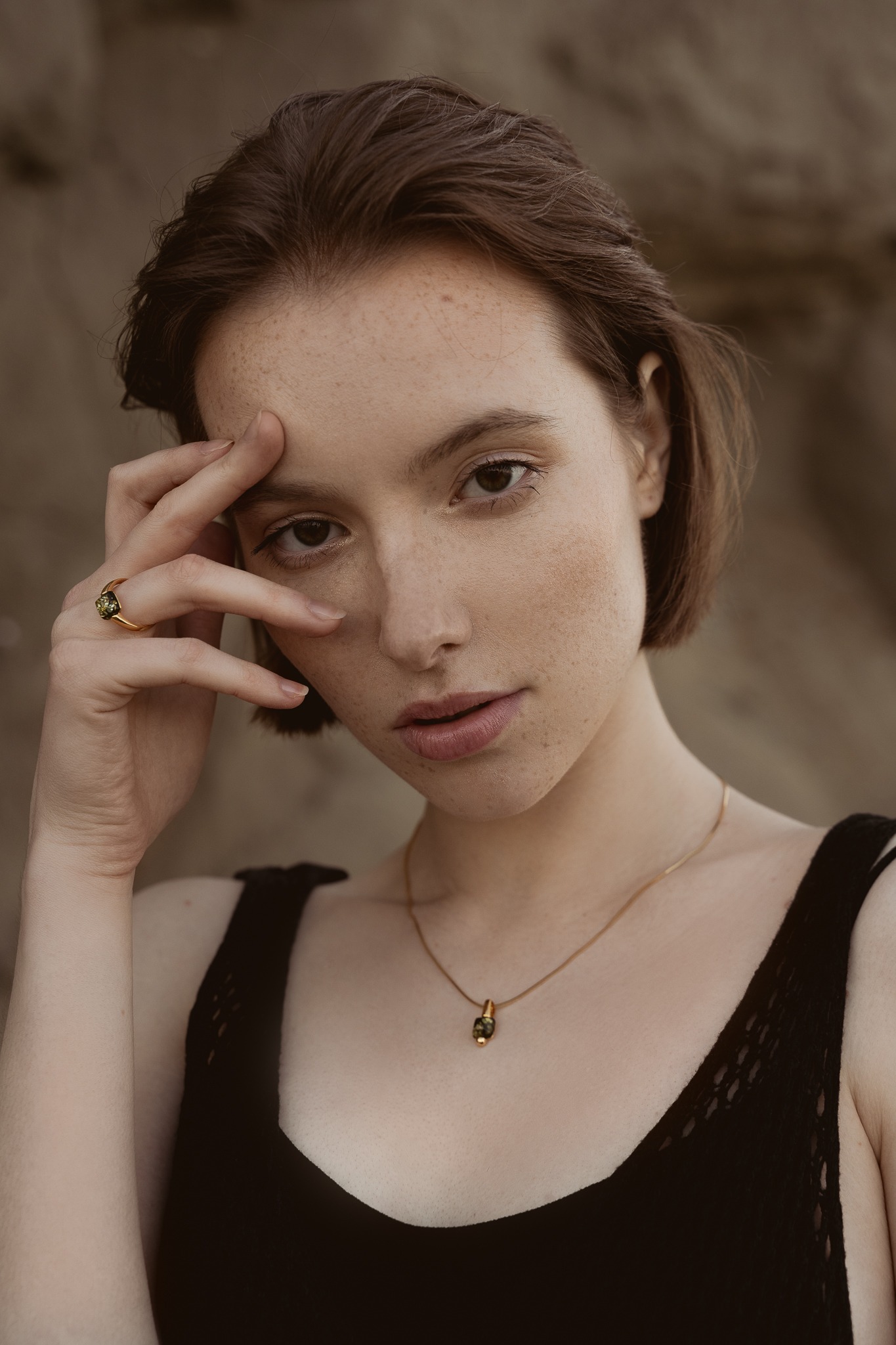 Thumbnail of Cornelia necklace with green amber