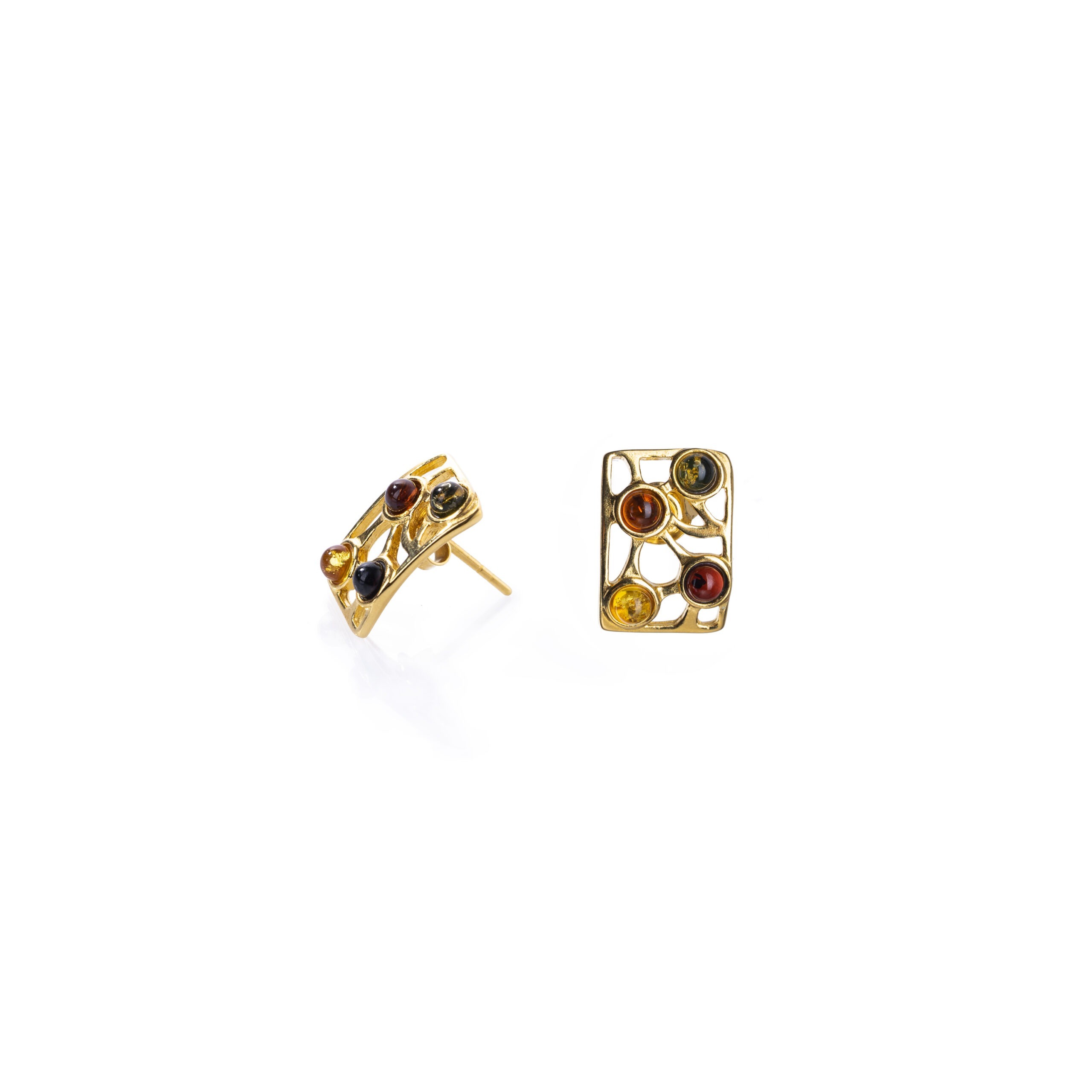 Dolce vita gold earrings with amber