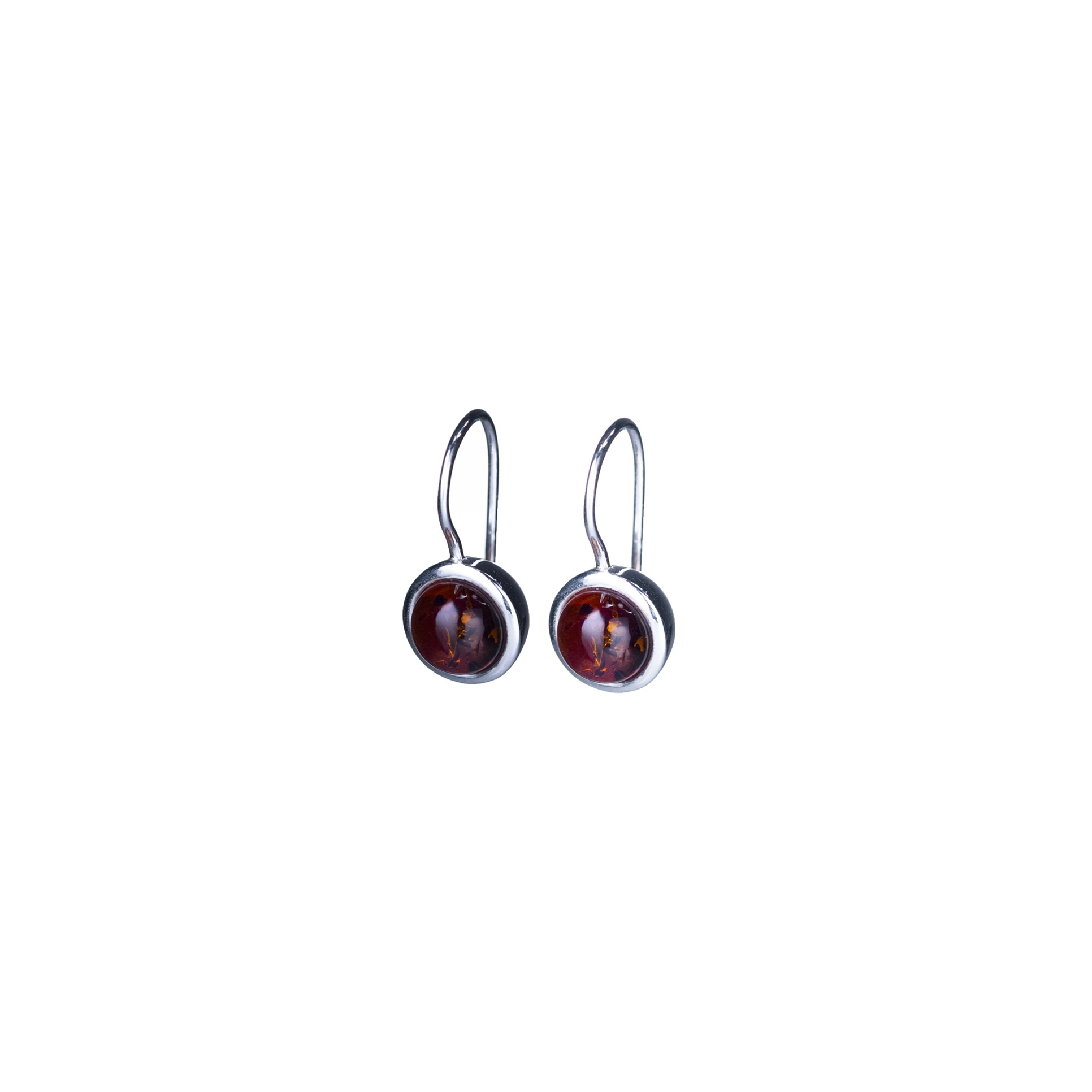 Thumbnail of Grace silver earrings with cognac amber