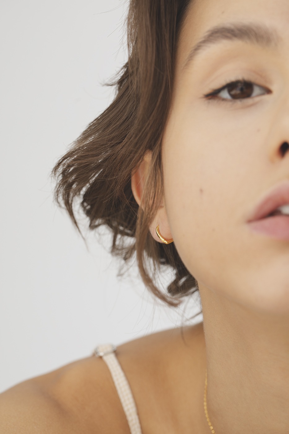 Thumbnail of Heart 10mm gold hoop earrings