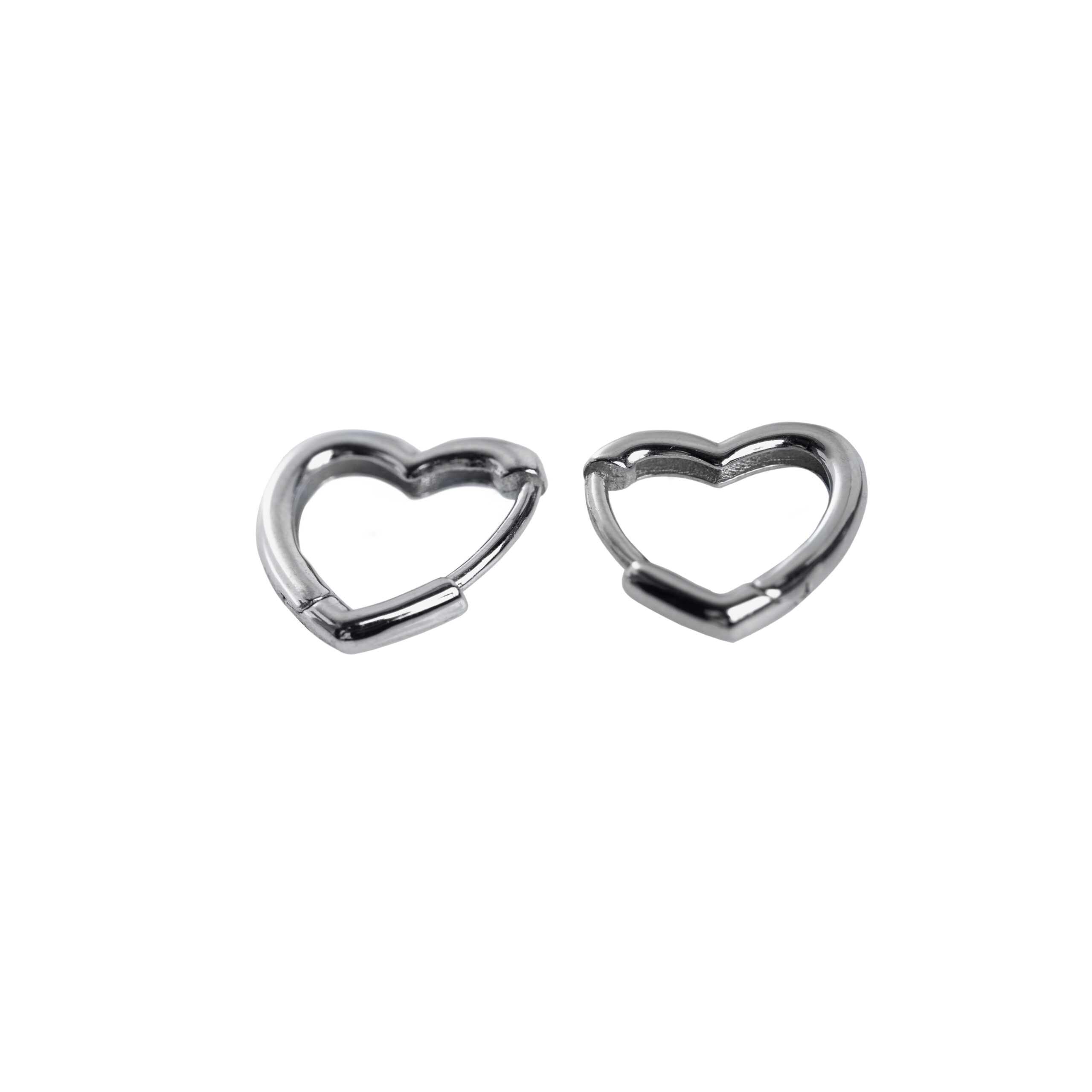 Thumbnail of Heart 10mm silver hoop earrings
