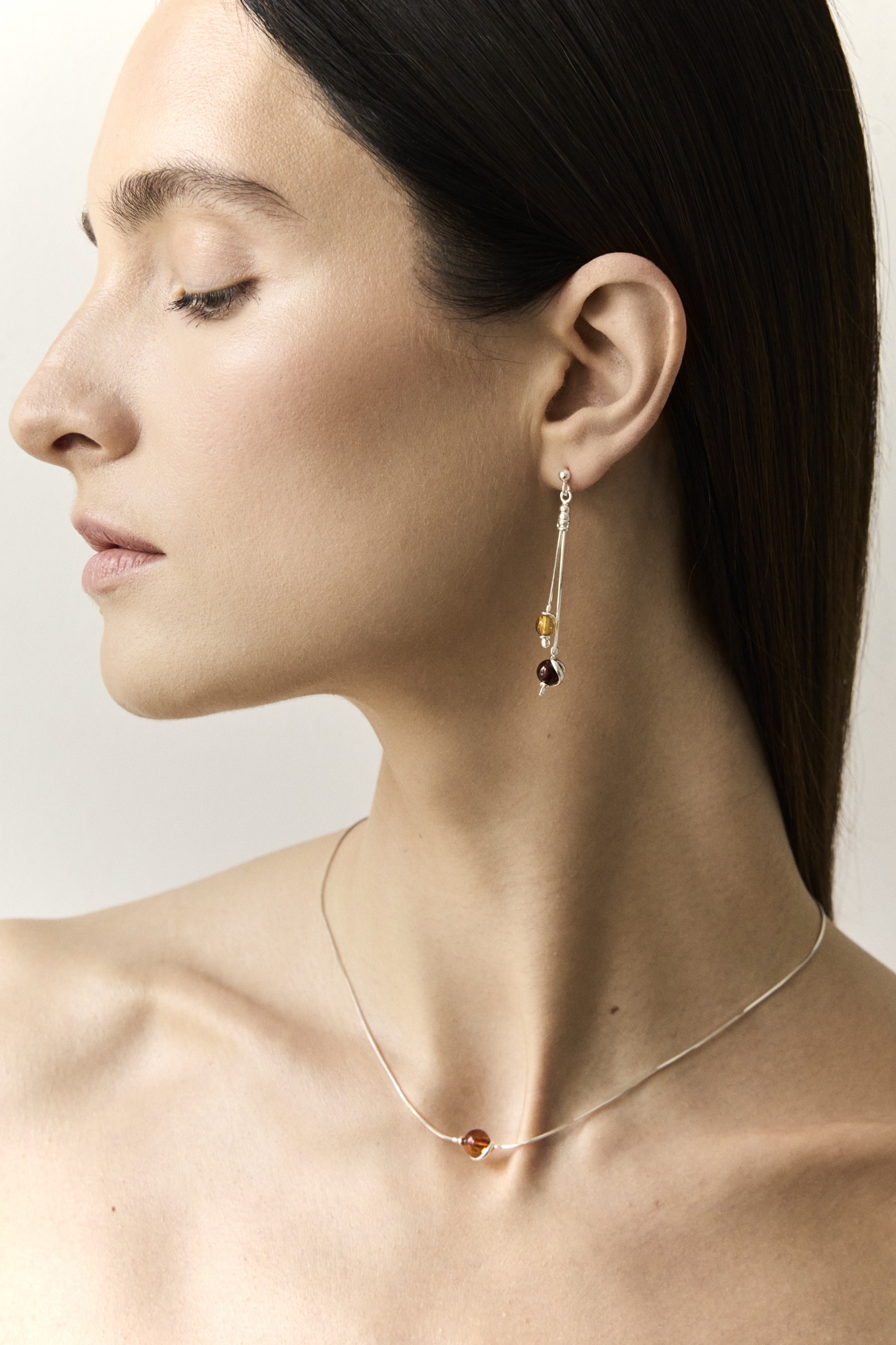 Petite Sophia silver necklace.