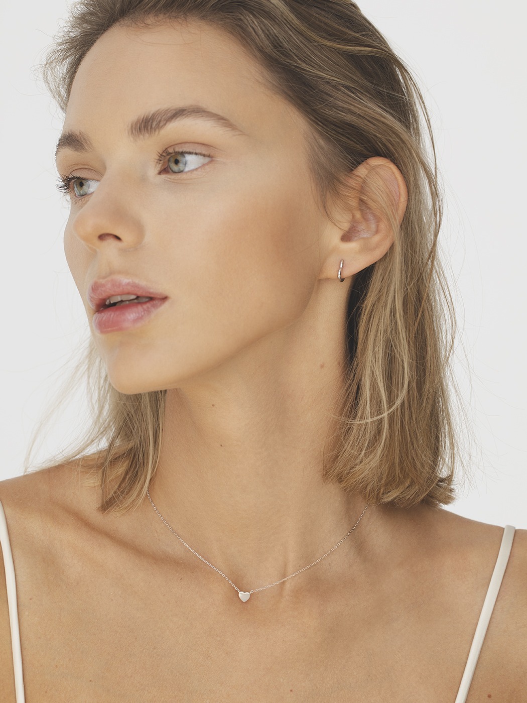 Thumbnail of Petite heart silver necklace
