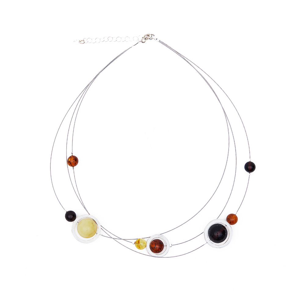 Thumbnail of Silver necklace with Baltic amber