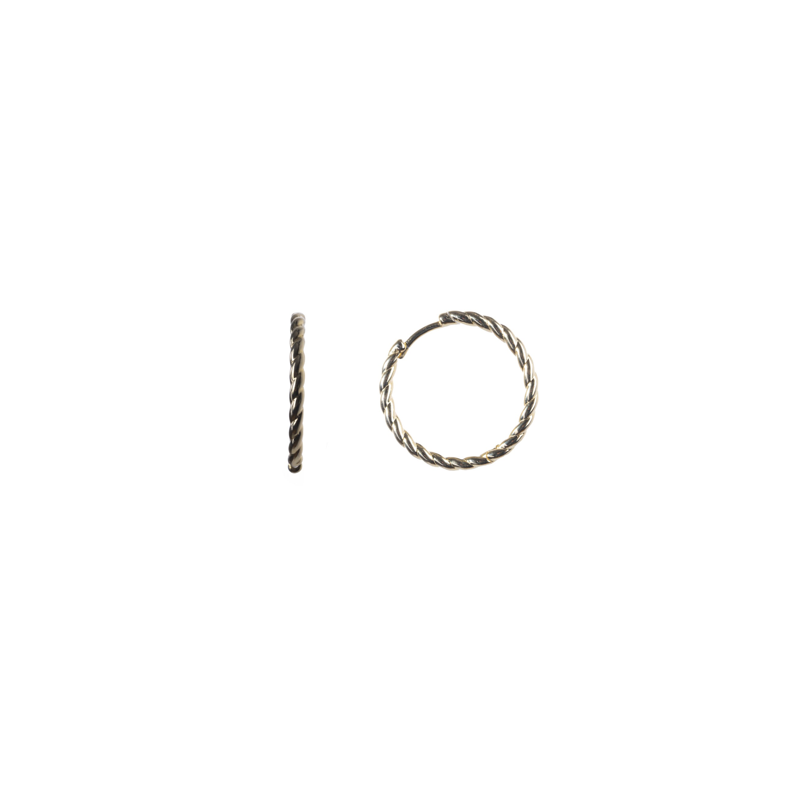 Thumbnail of Twisted 24mm gold hoop earrings